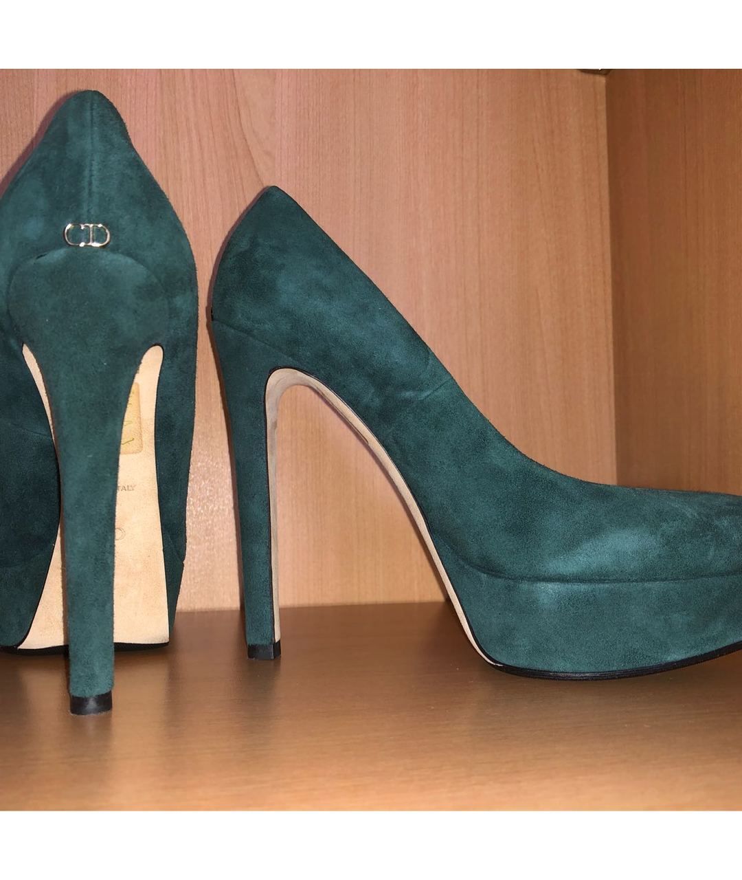 CHRISTIAN DIOR PRE-OWNED Зеленые замшевые туфли, фото 6