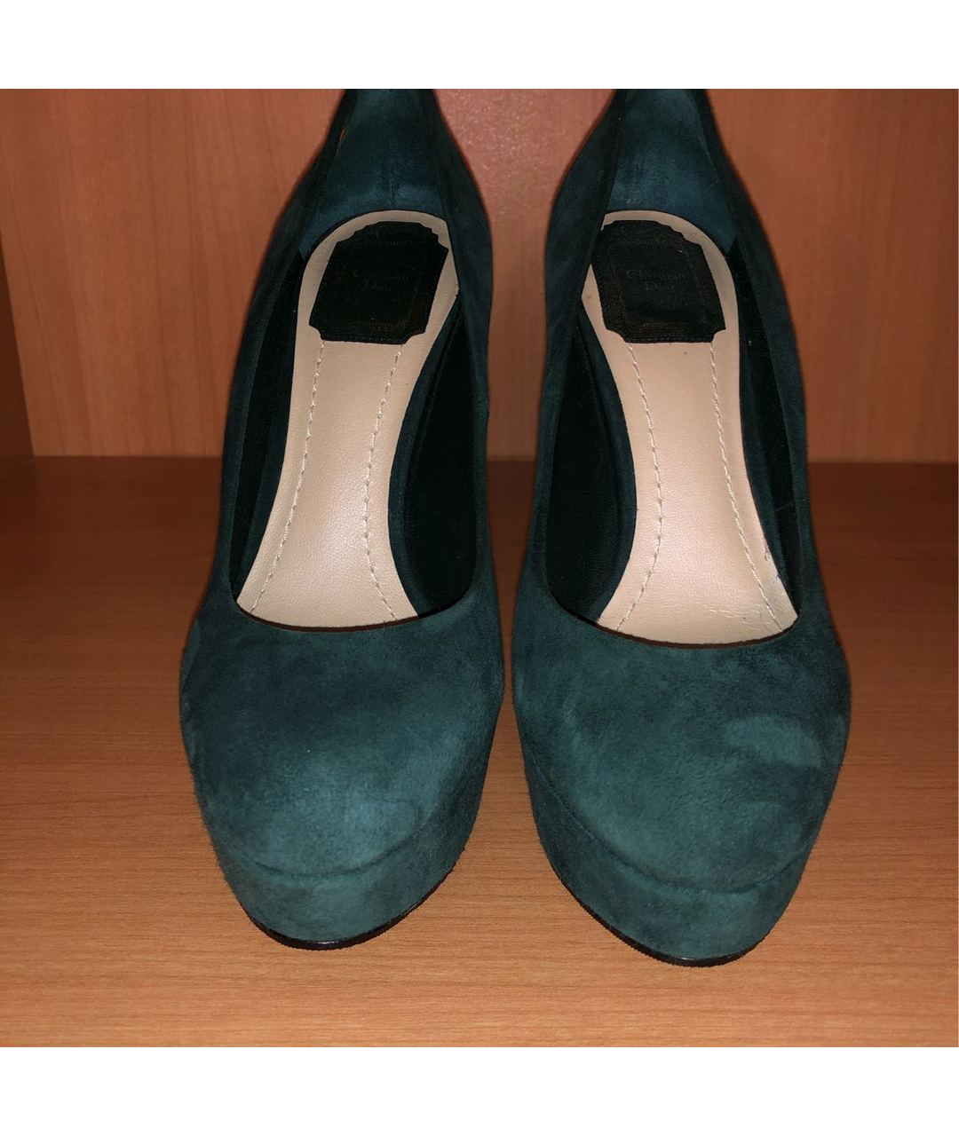 CHRISTIAN DIOR PRE-OWNED Зеленые замшевые туфли, фото 2