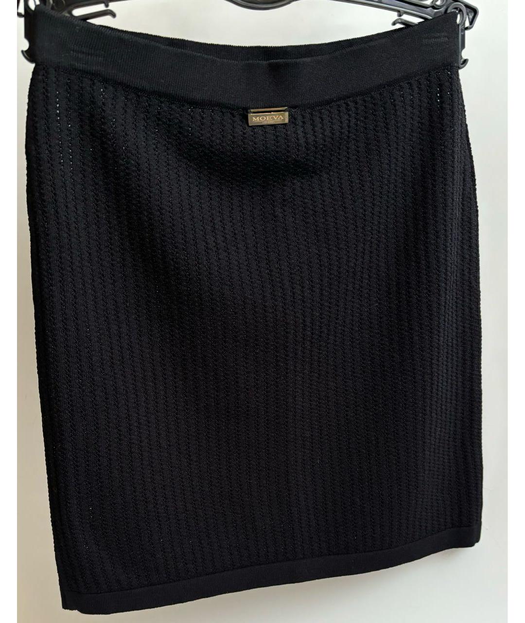MOEVA Черная вискозная юбка мини, фото 3