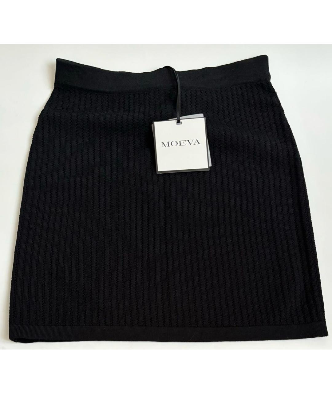 MOEVA Черная вискозная юбка мини, фото 7