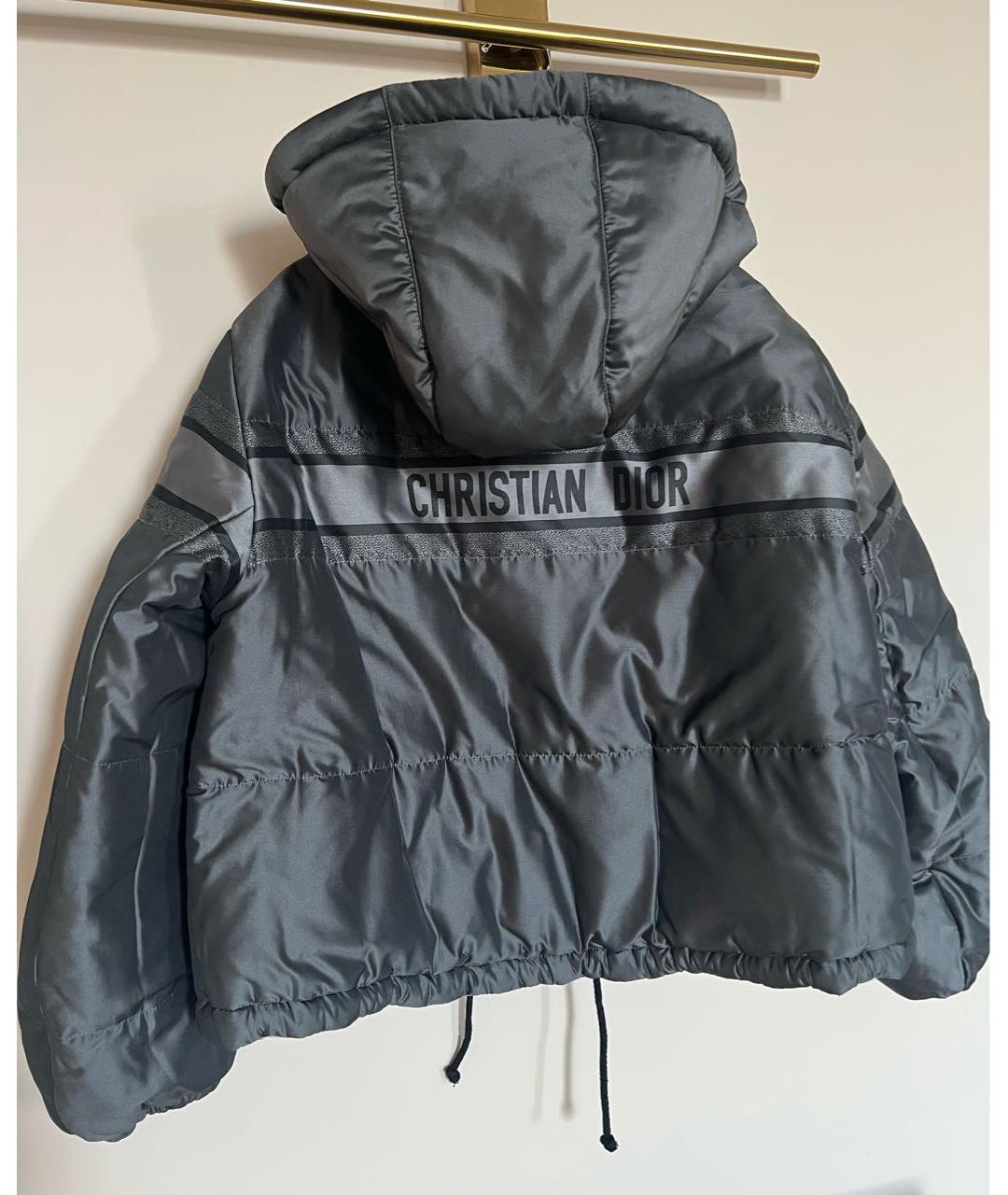 CHRISTIAN DIOR Серый полиэстеровый пуховик, фото 2