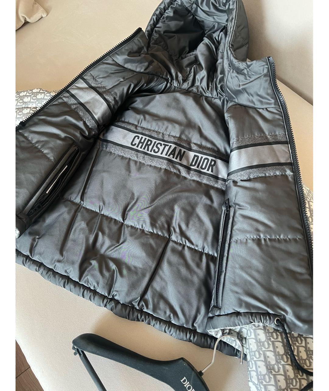 CHRISTIAN DIOR Серый полиэстеровый пуховик, фото 3