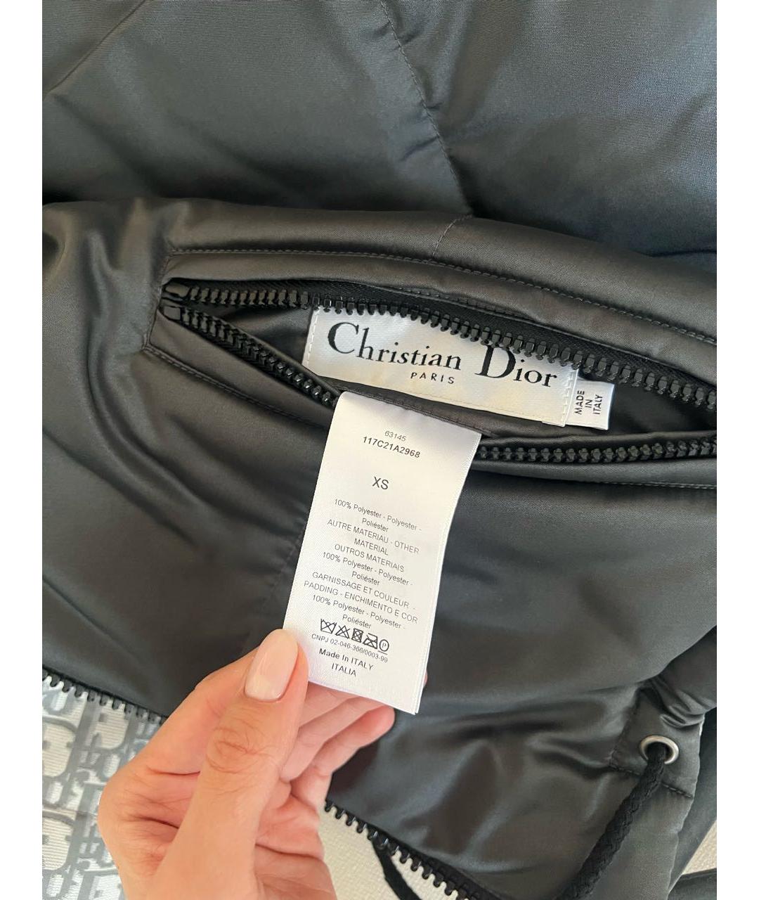 CHRISTIAN DIOR Серый полиэстеровый пуховик, фото 4