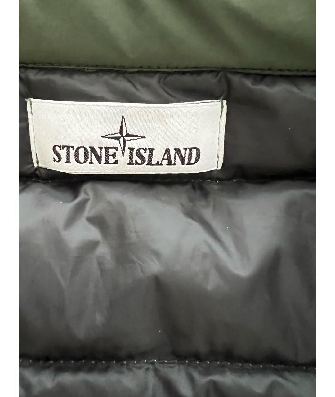 STONE ISLAND Зеленый полиэстеровый жилет, фото 4
