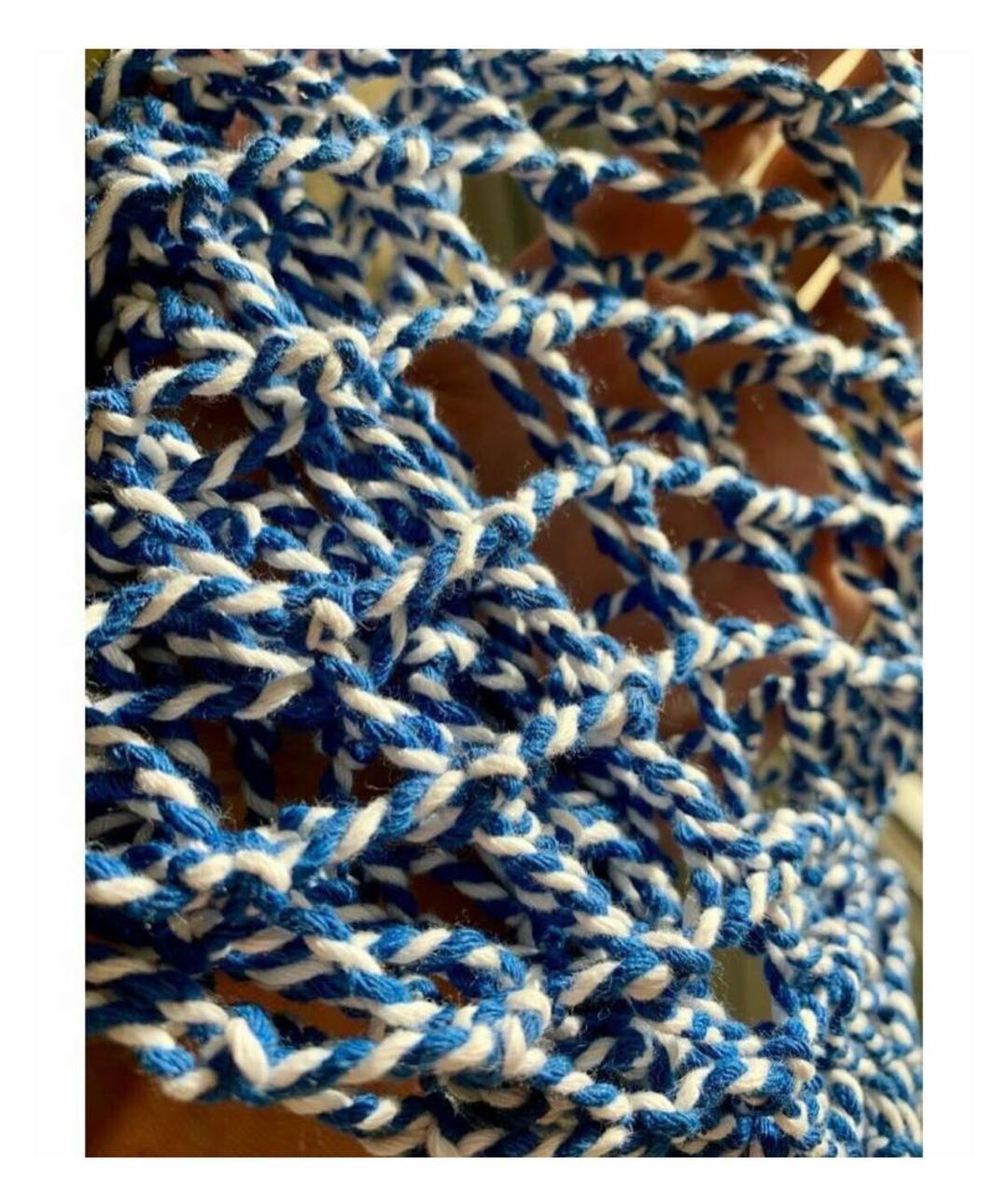 CELINE PRE-OWNED Синяя хлопковая пляжная сумка, фото 3