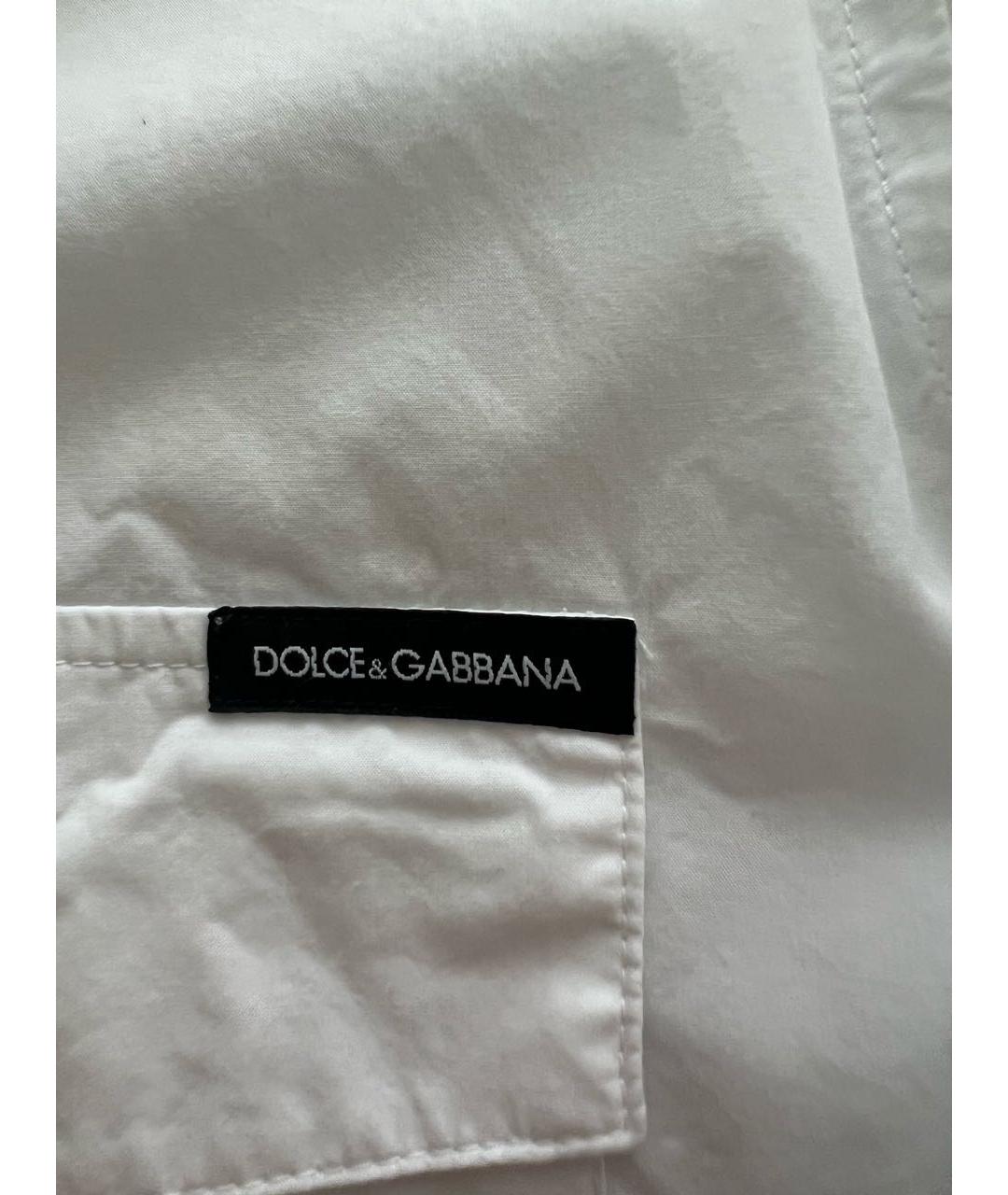 DOLCE&GABBANA Белая хлопковая классическая рубашка, фото 5