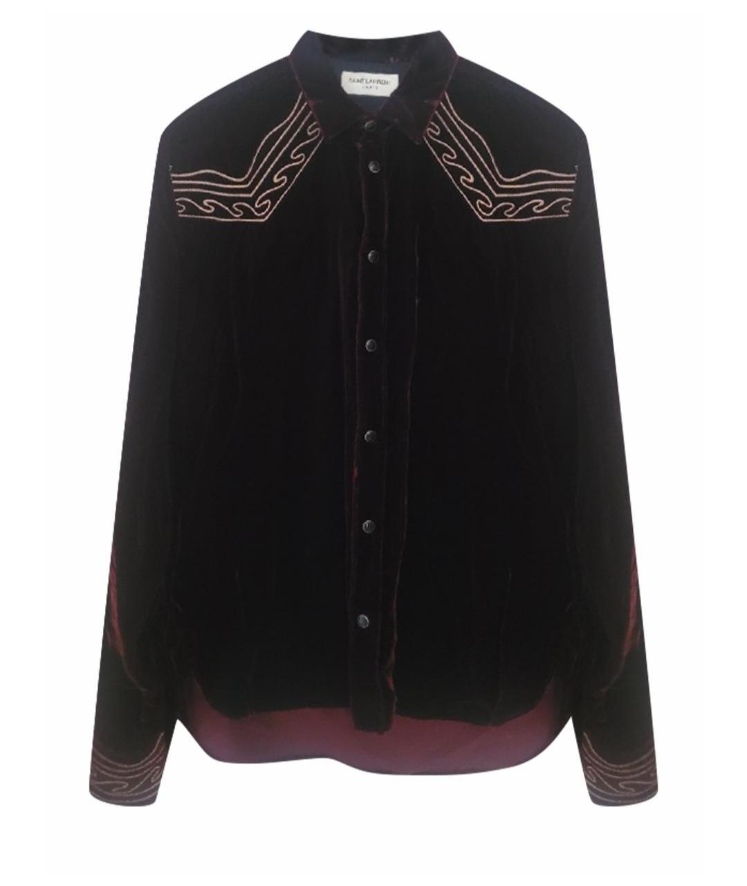 SAINT LAURENT Бордовая кэжуал рубашка, фото 9