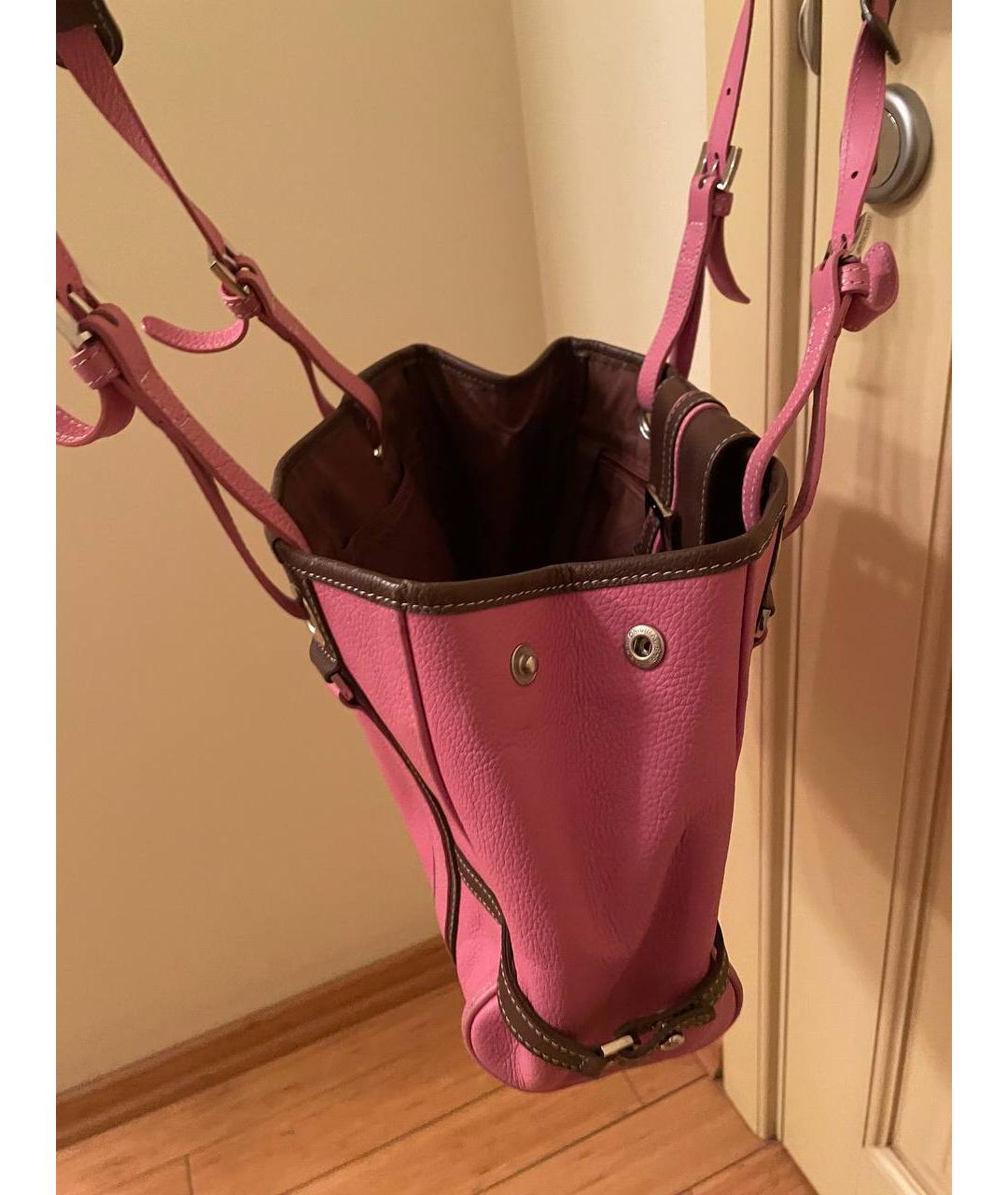 LONGCHAMP Розовая кожаная сумка тоут, фото 7