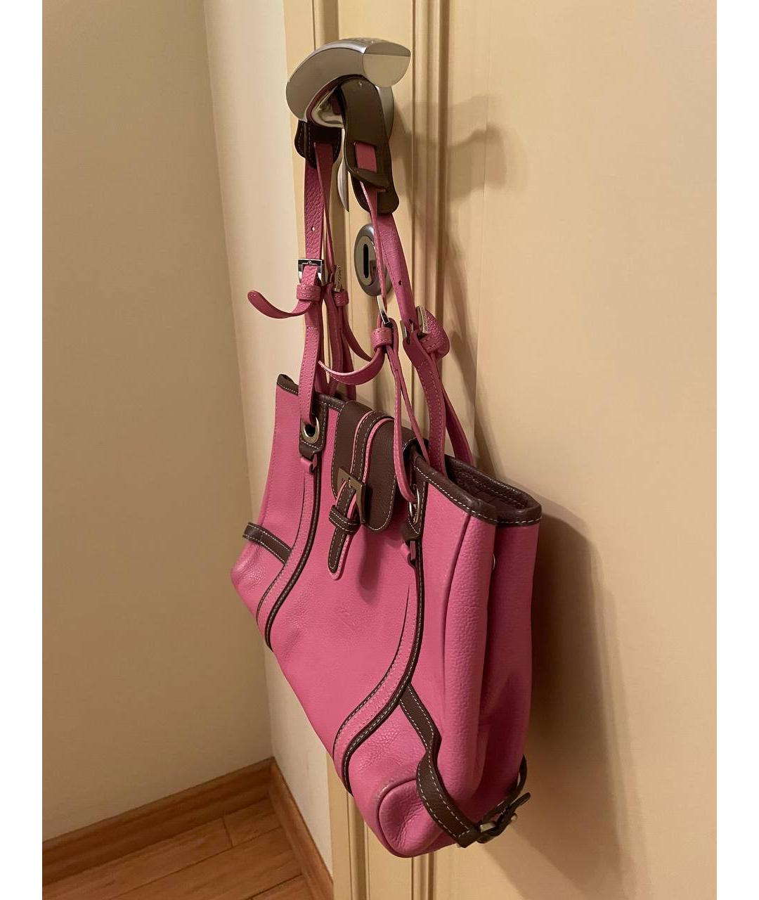 LONGCHAMP Розовая кожаная сумка тоут, фото 2