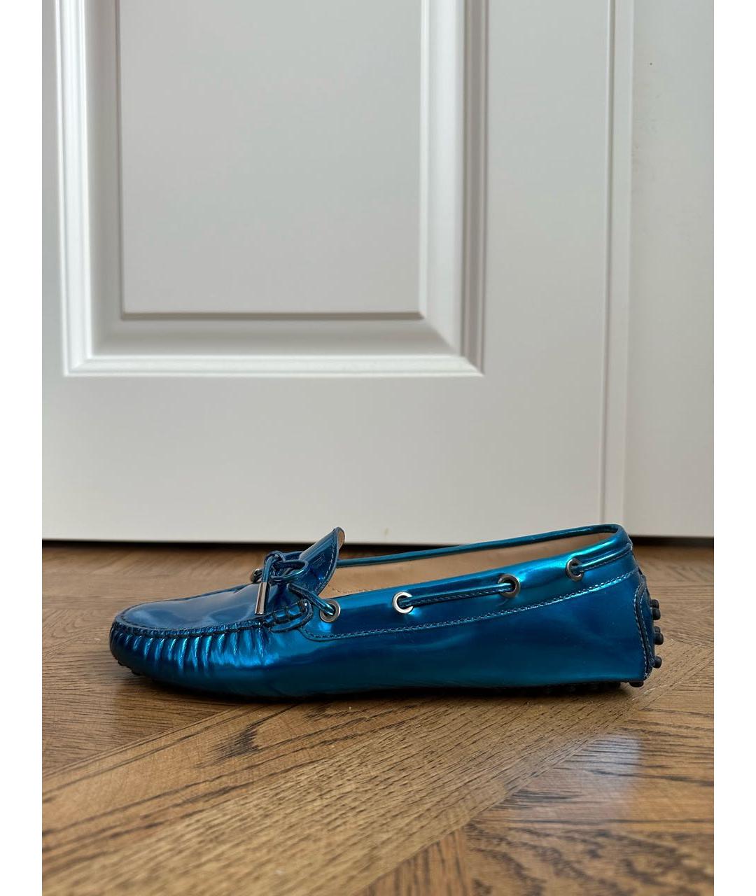 TOD'S Синие мокасины из лакированной кожи, фото 9