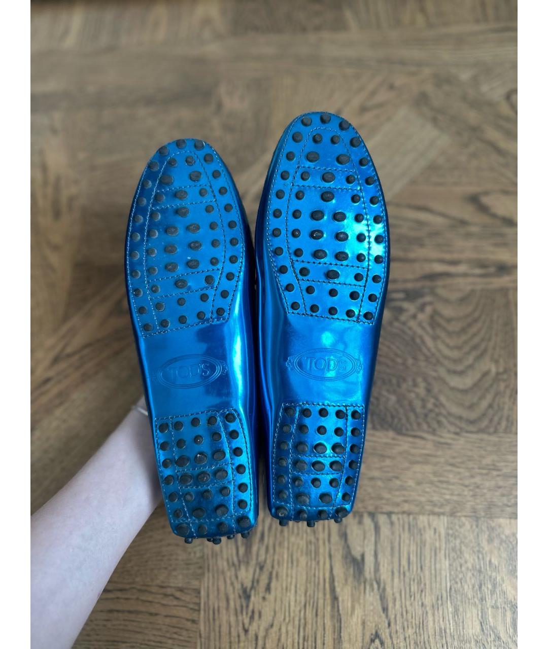 TOD'S Синие мокасины из лакированной кожи, фото 8
