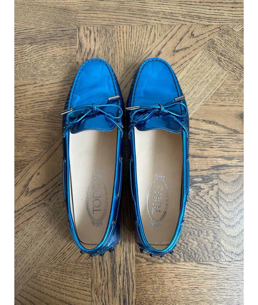 TOD'S Синие мокасины из лакированной кожи, фото 3