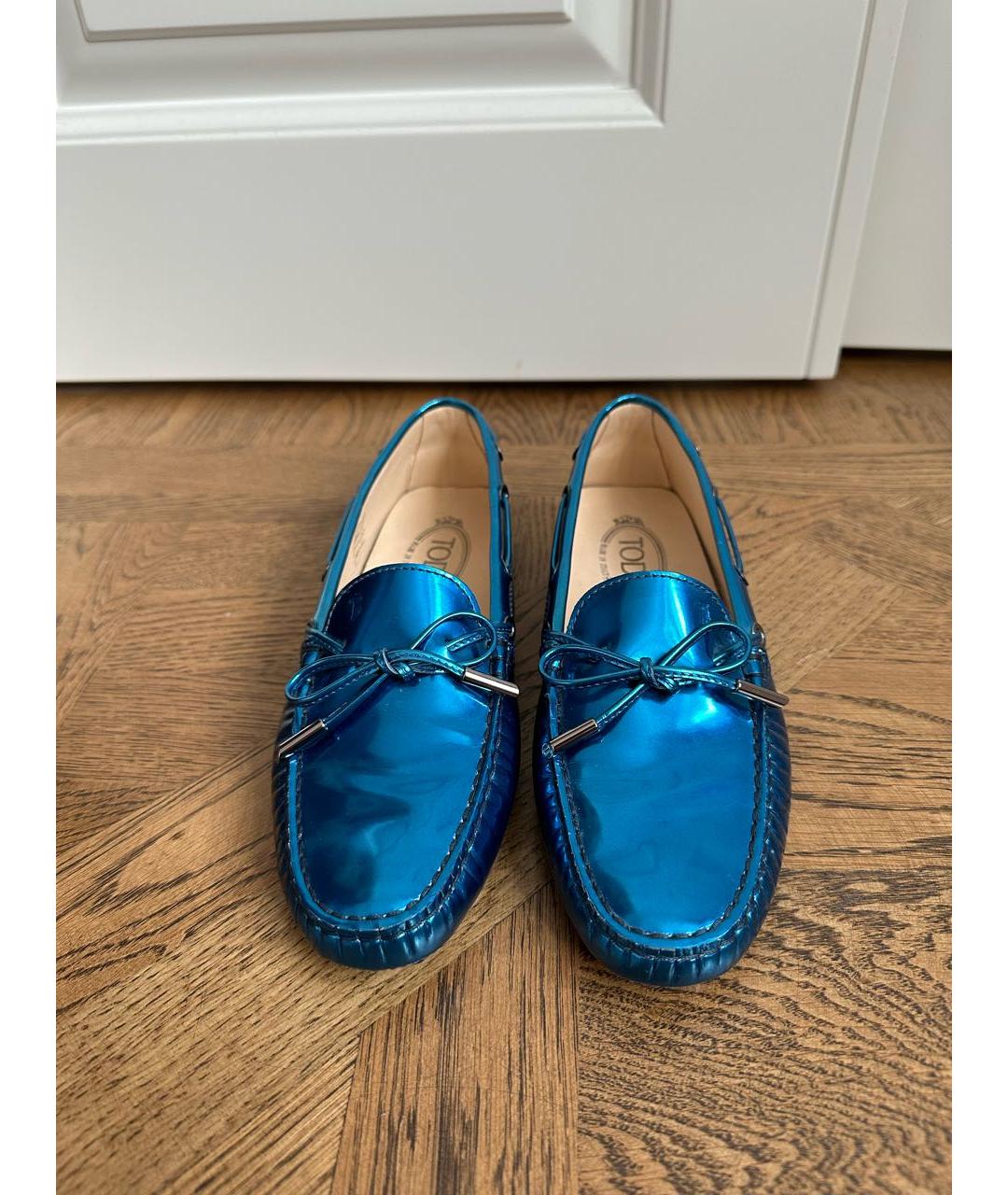 TOD'S Синие мокасины из лакированной кожи, фото 2
