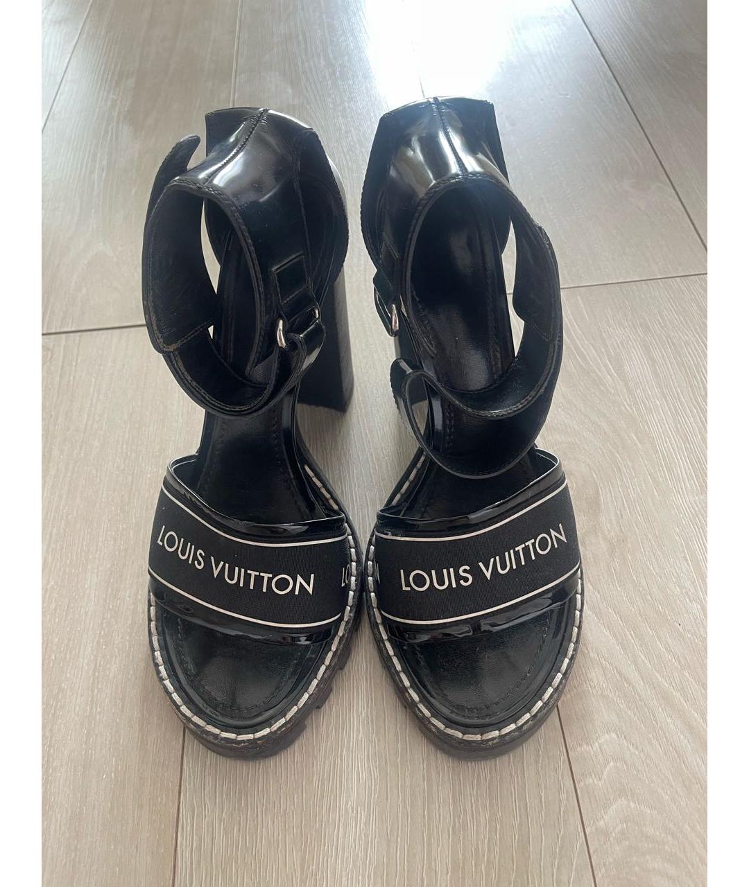 LOUIS VUITTON PRE-OWNED Черные кожаные босоножки, фото 2