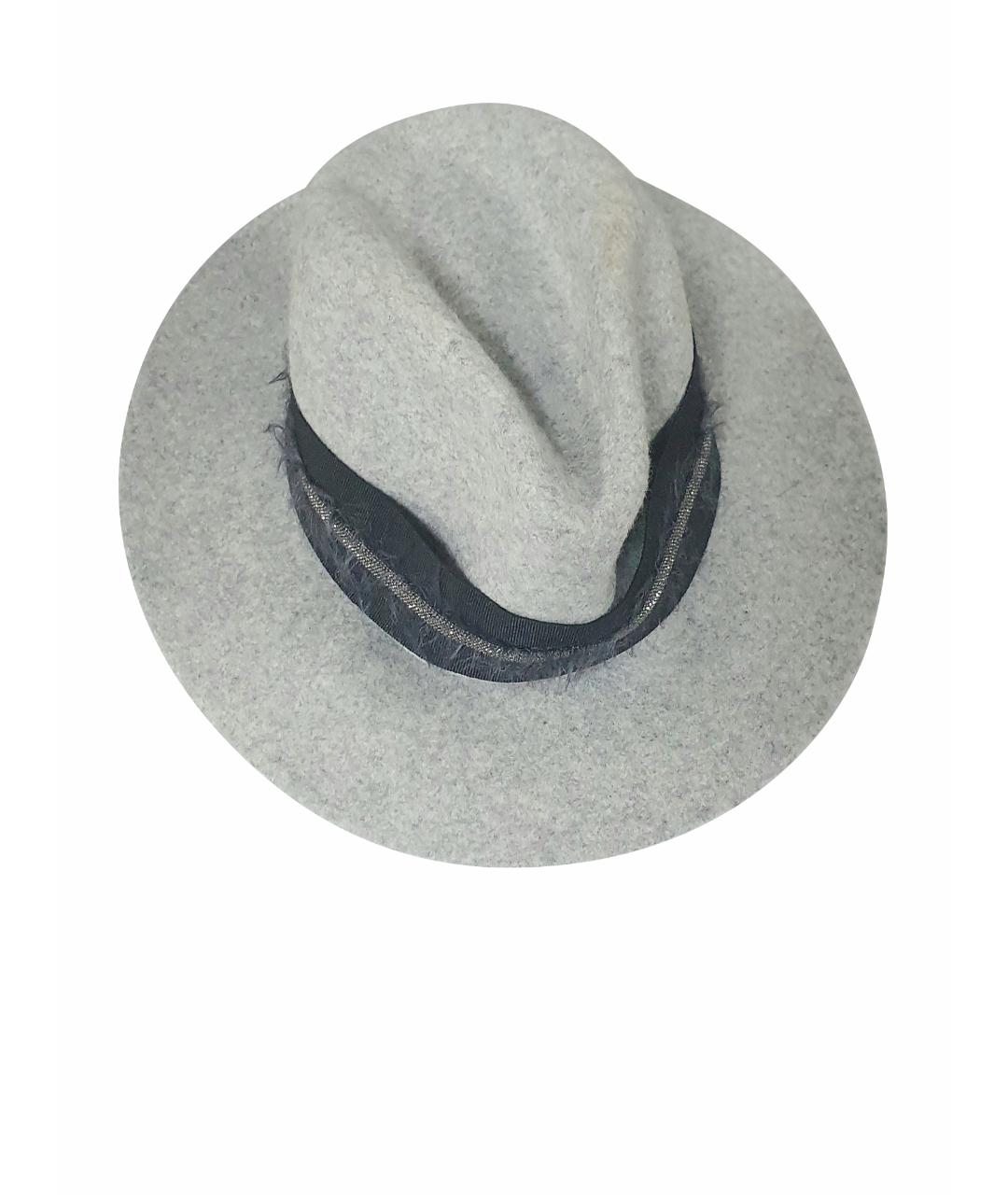 FABIANA FILIPPI Серая шерстяная шляпа, фото 1
