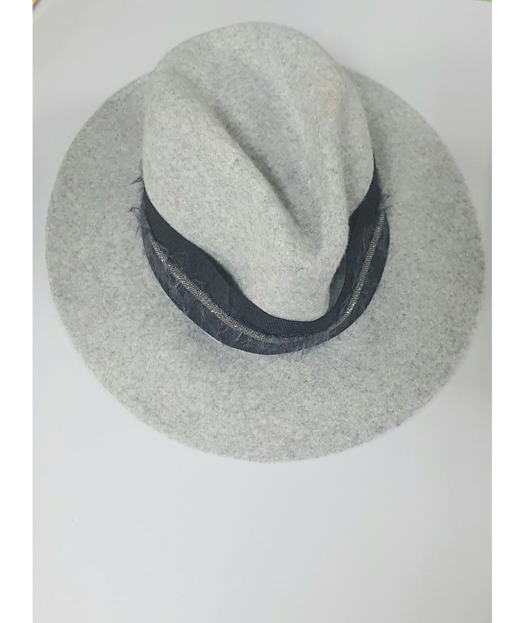 FABIANA FILIPPI Серая шерстяная шляпа, фото 2