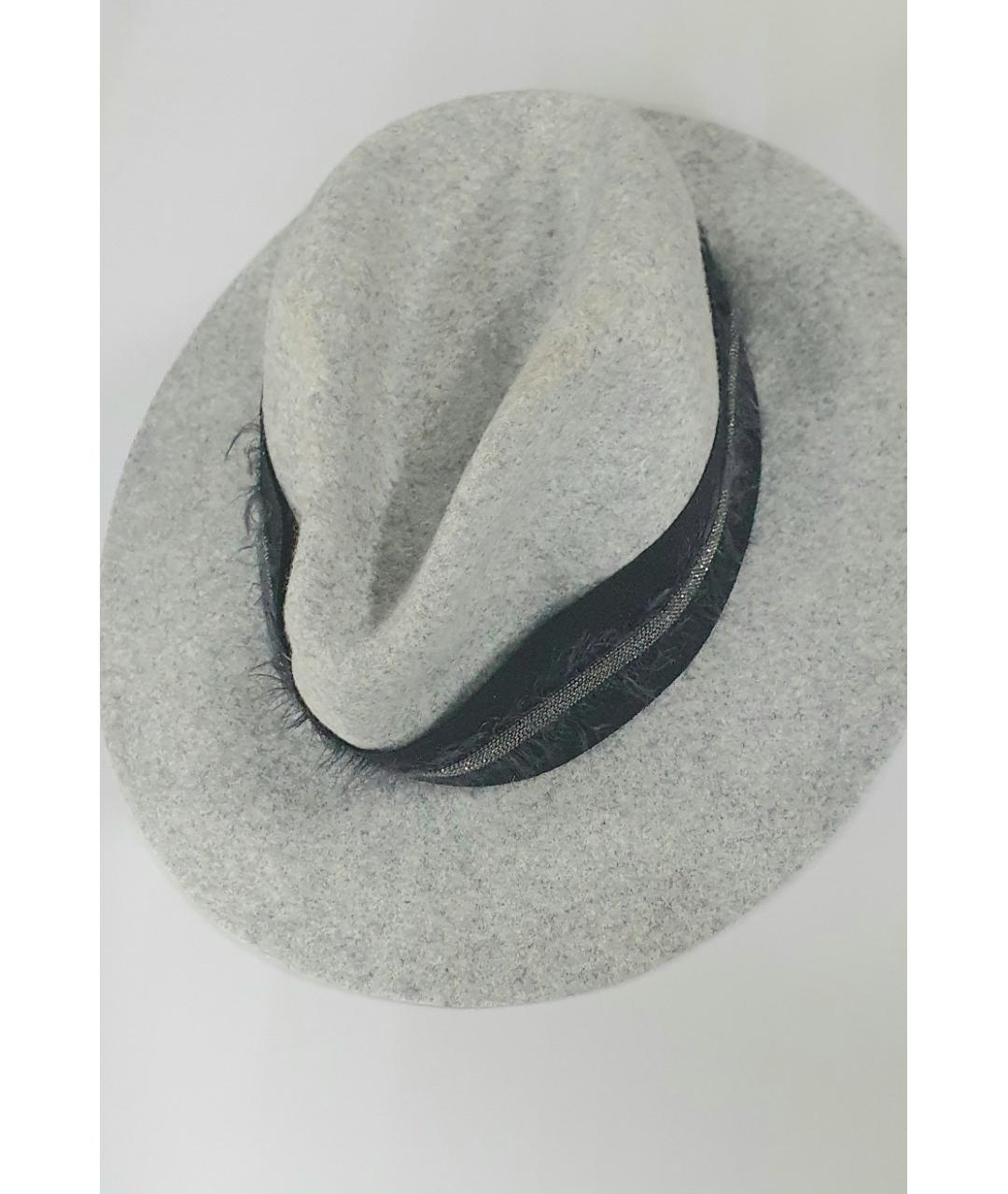 FABIANA FILIPPI Серая шерстяная шляпа, фото 5