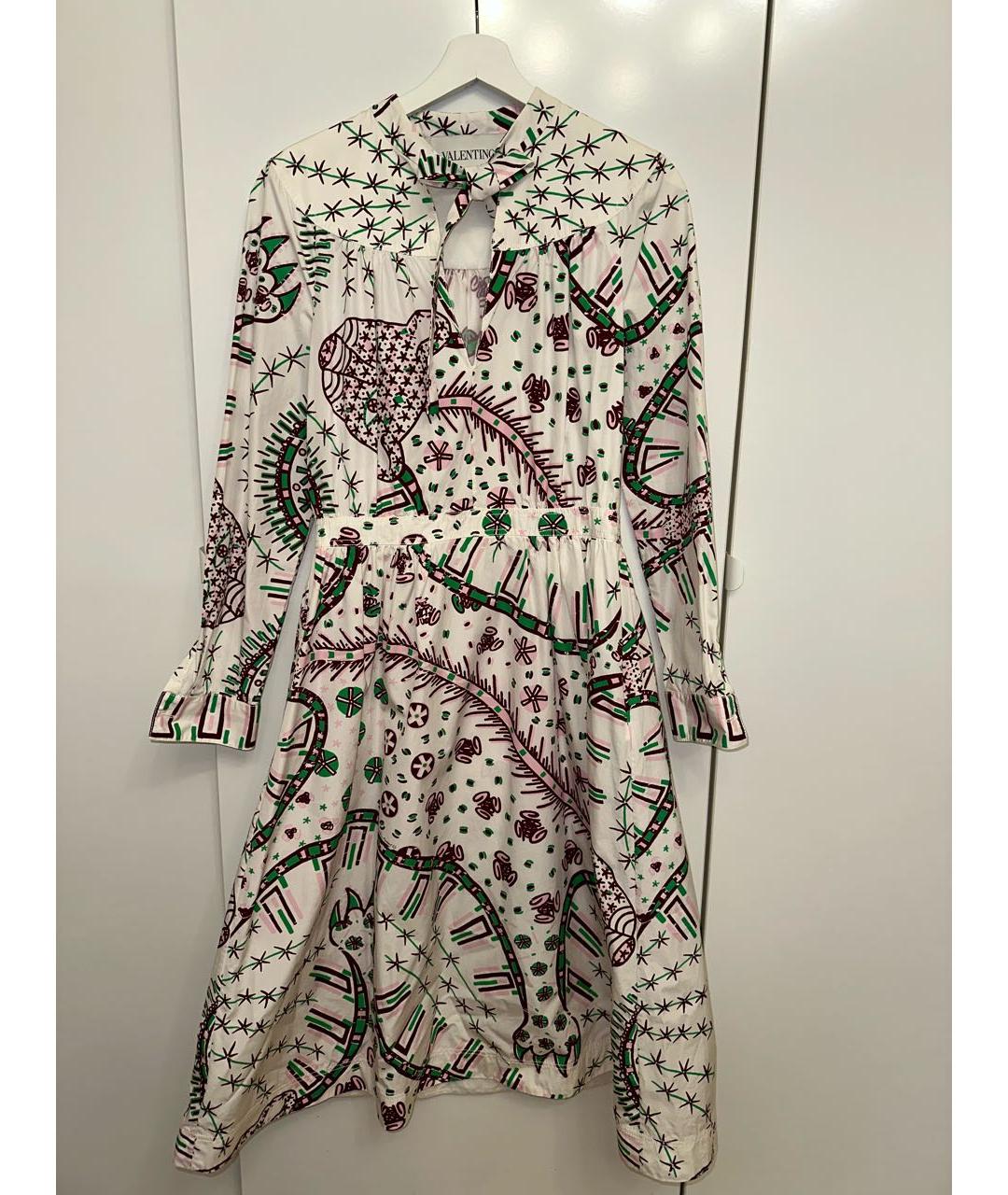 VALENTINO Белое хлопковое повседневное платье, фото 4
