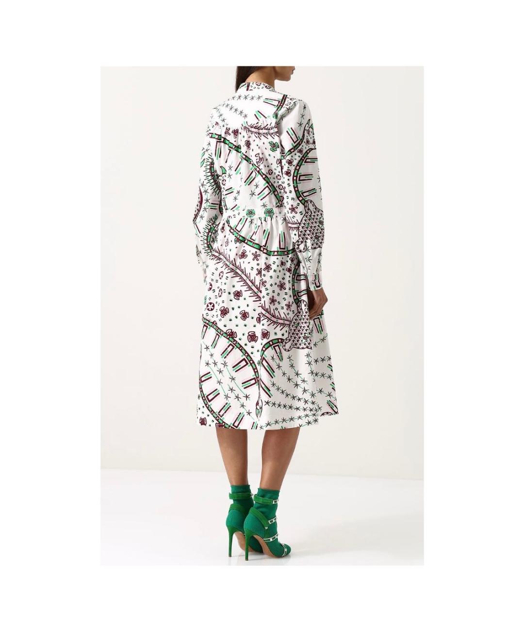 VALENTINO Белое хлопковое повседневное платье, фото 2
