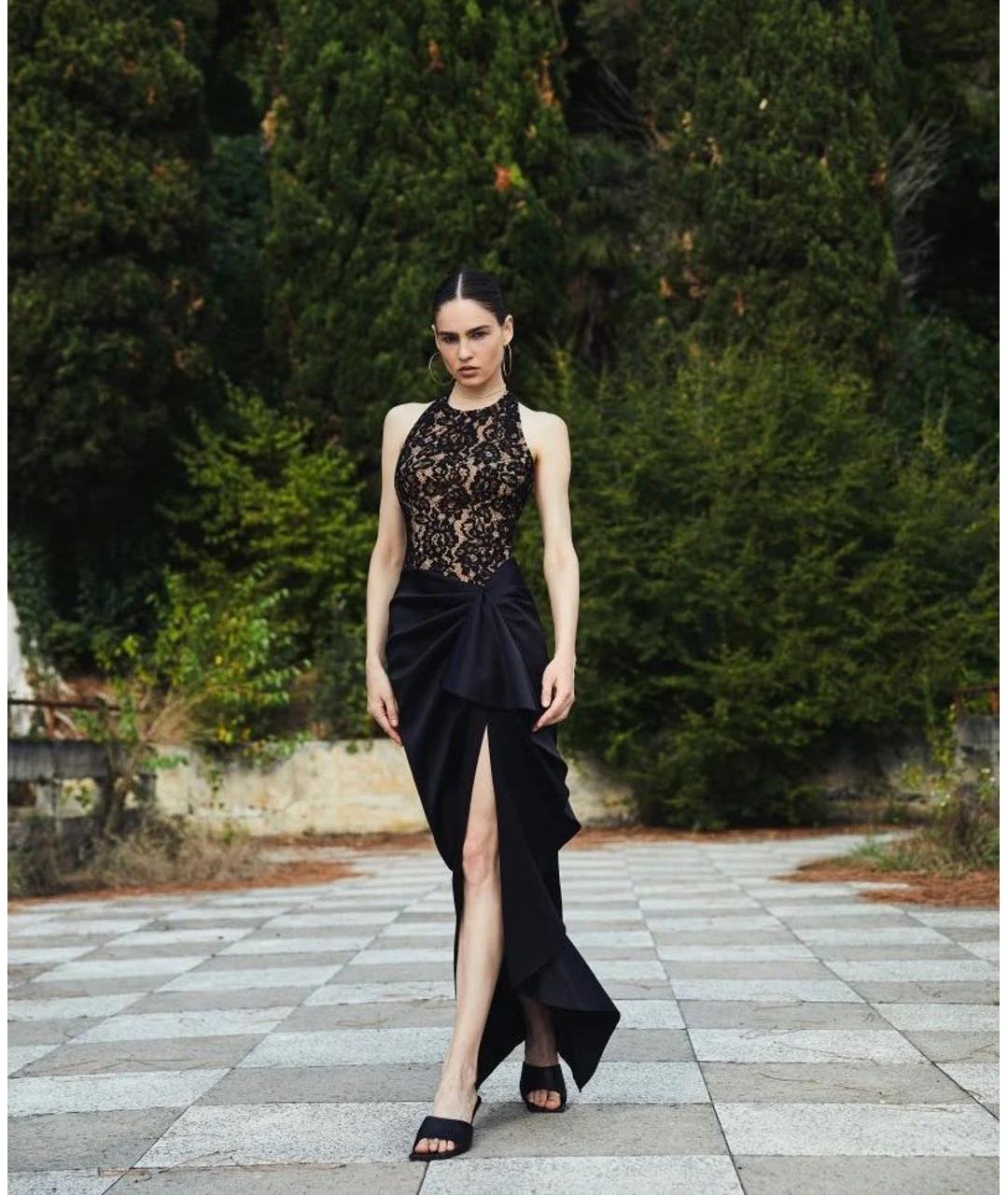RASARIO Черное шелковое вечернее платье, фото 3