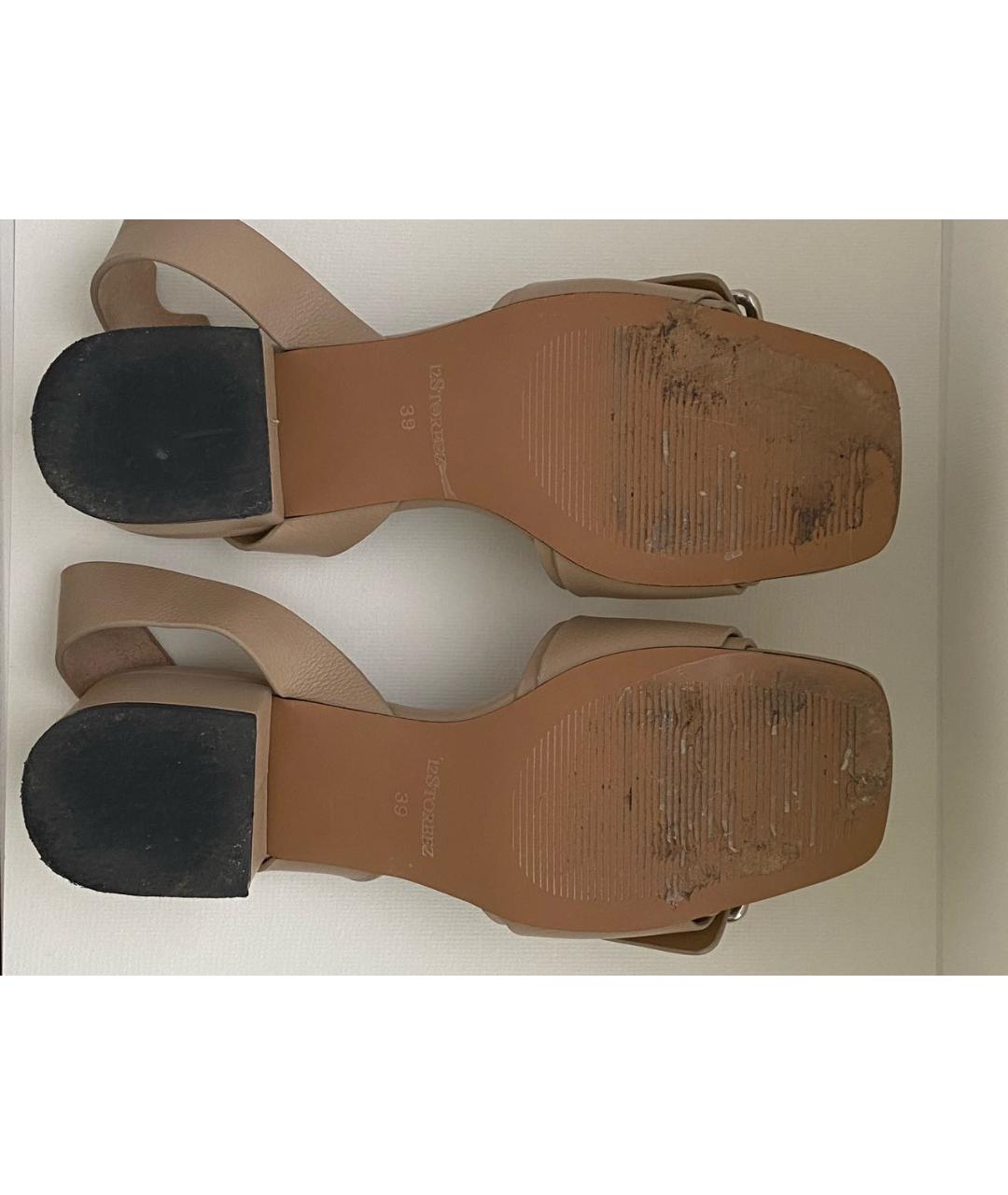 12 STOREEZ Бежевые кожаные сандалии, фото 7