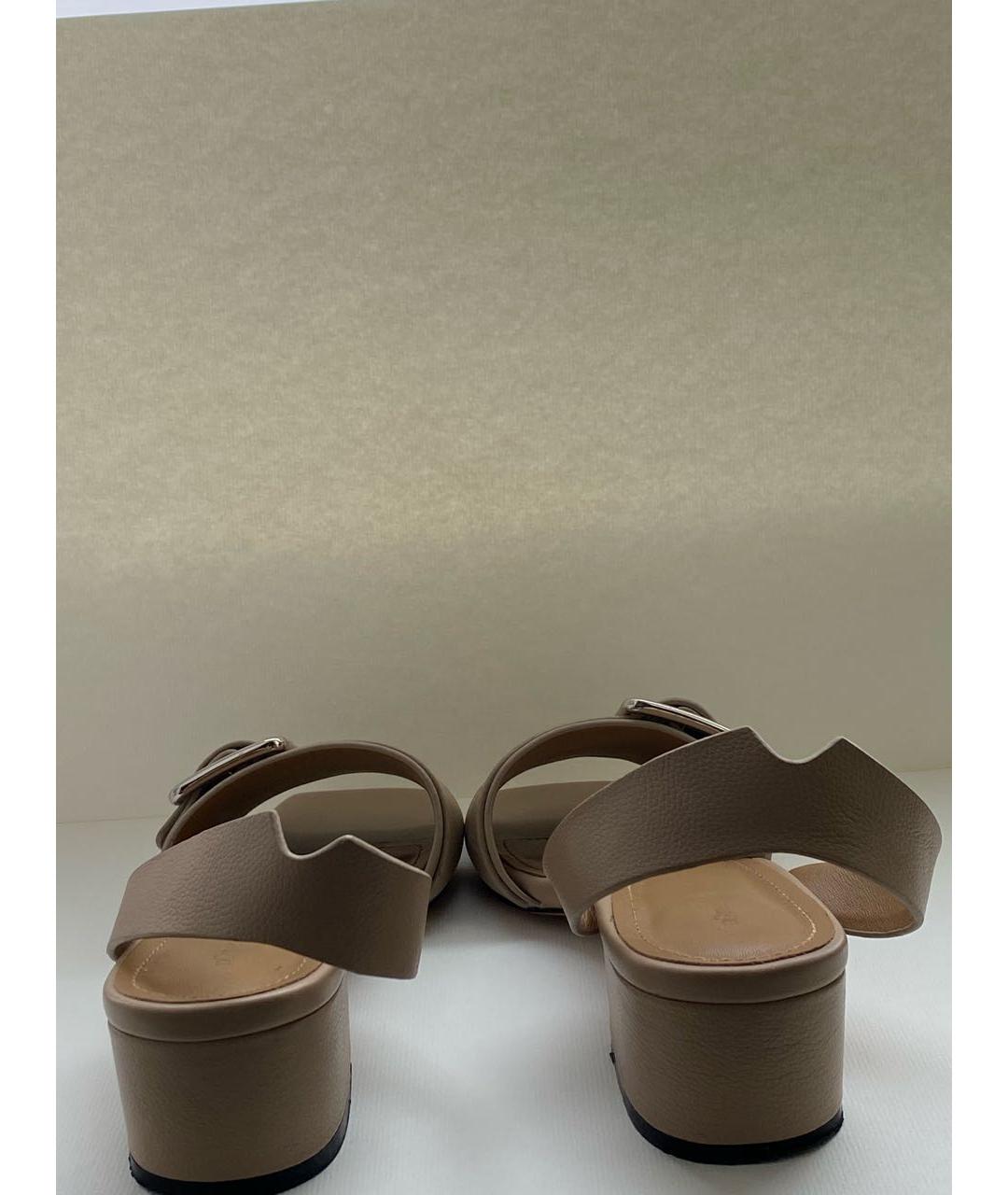 12 STOREEZ Бежевые кожаные сандалии, фото 4