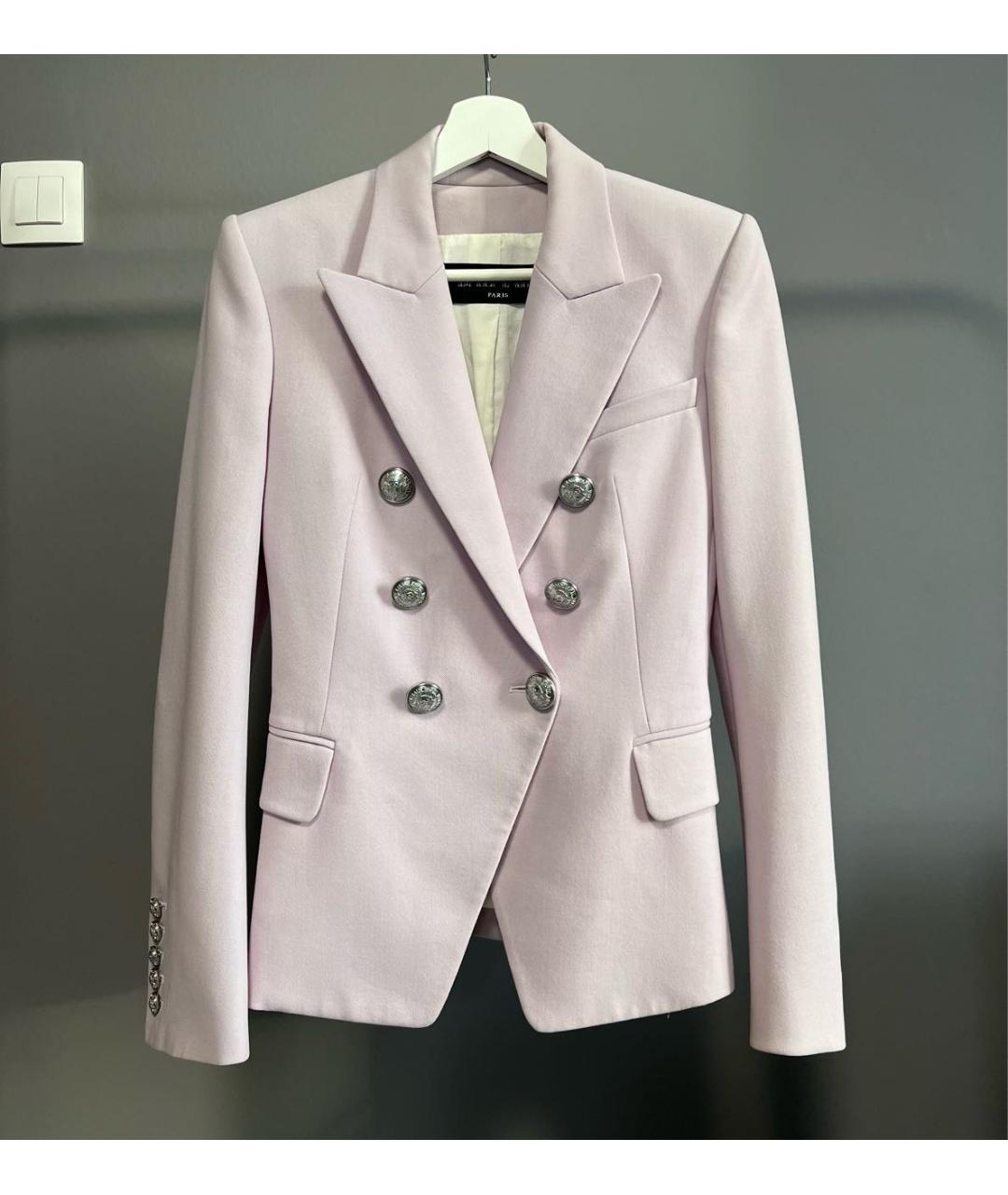 BALMAIN Фиолетовый шерстяной жакет/пиджак, фото 9