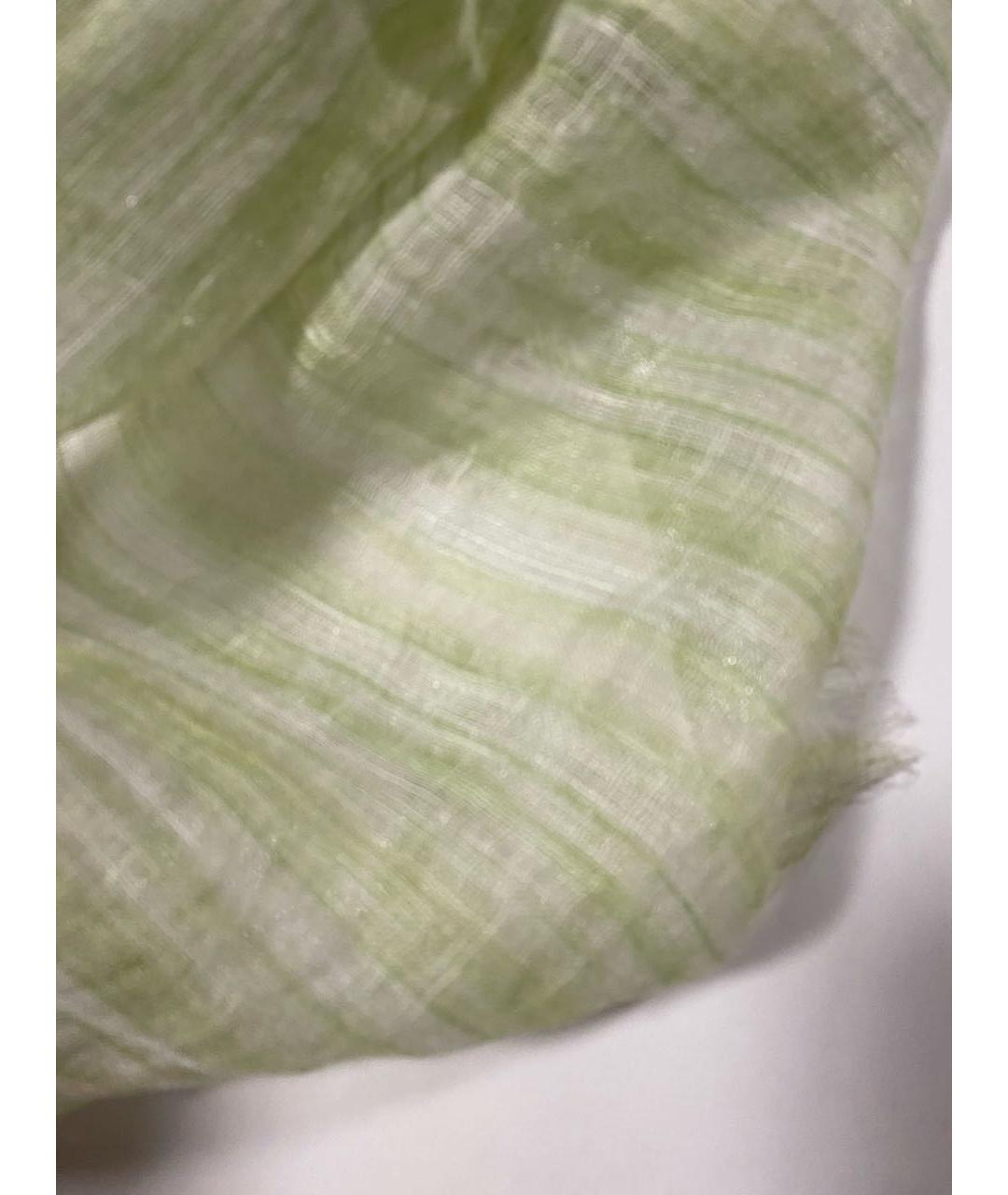 AGNONA Зеленый льняной платок, фото 5
