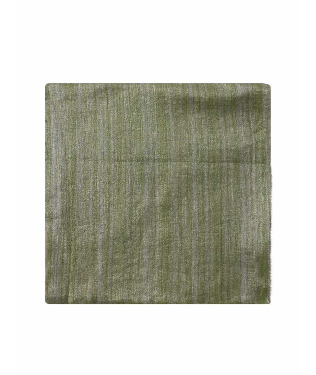AGNONA Зеленый льняной платок, фото 1