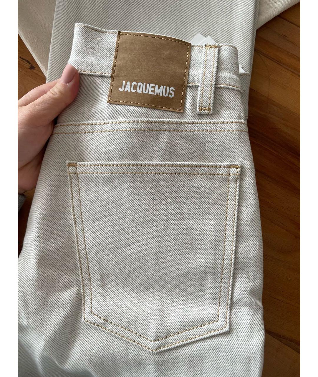 JACQUEMUS Белые хлопковые прямые джинсы, фото 4