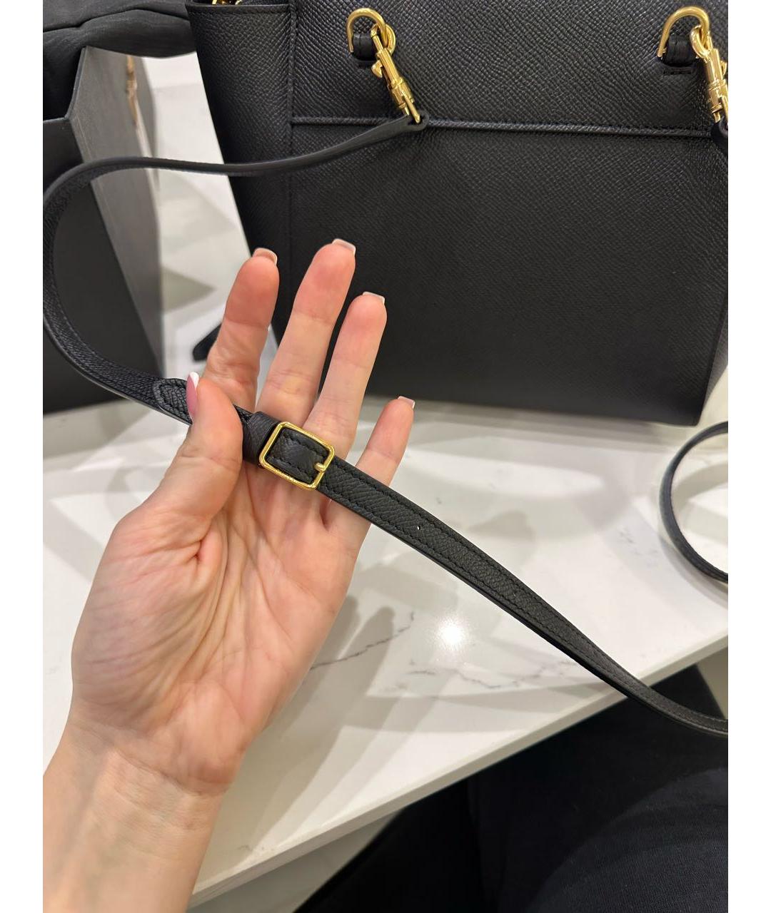 CELINE Черная кожаная сумка тоут, фото 4