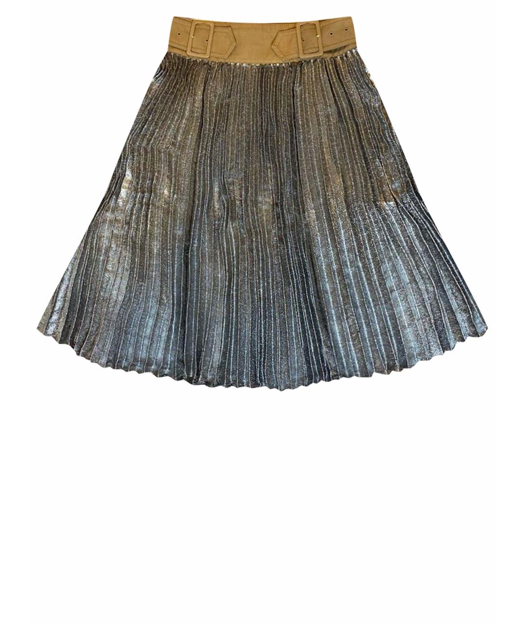 3.1 PHILLIP LIM Серебряная вискозная юбка миди, фото 1