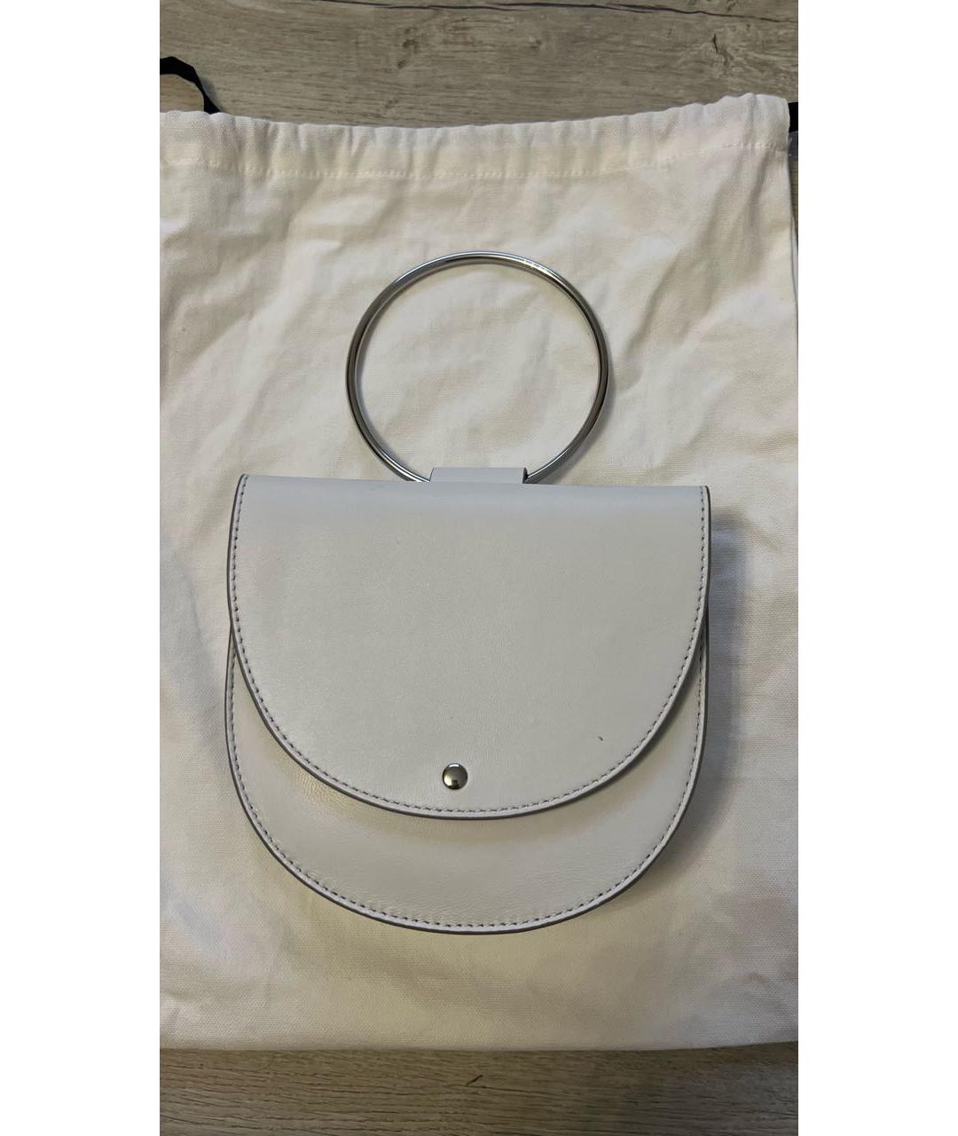 THEORY Белая сумка с короткими ручками из искусственной кожи, фото 3