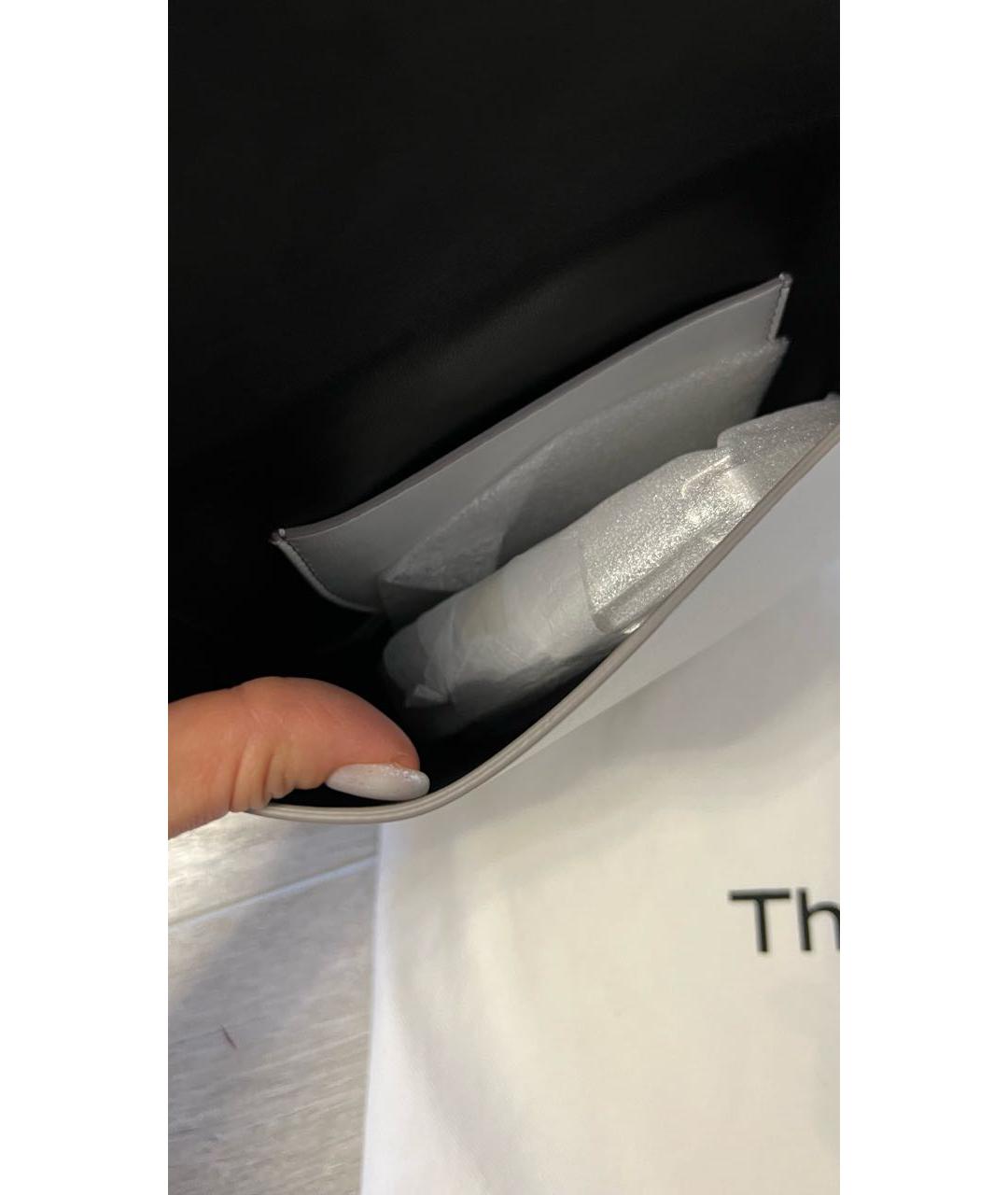 THEORY Белая сумка с короткими ручками из искусственной кожи, фото 7