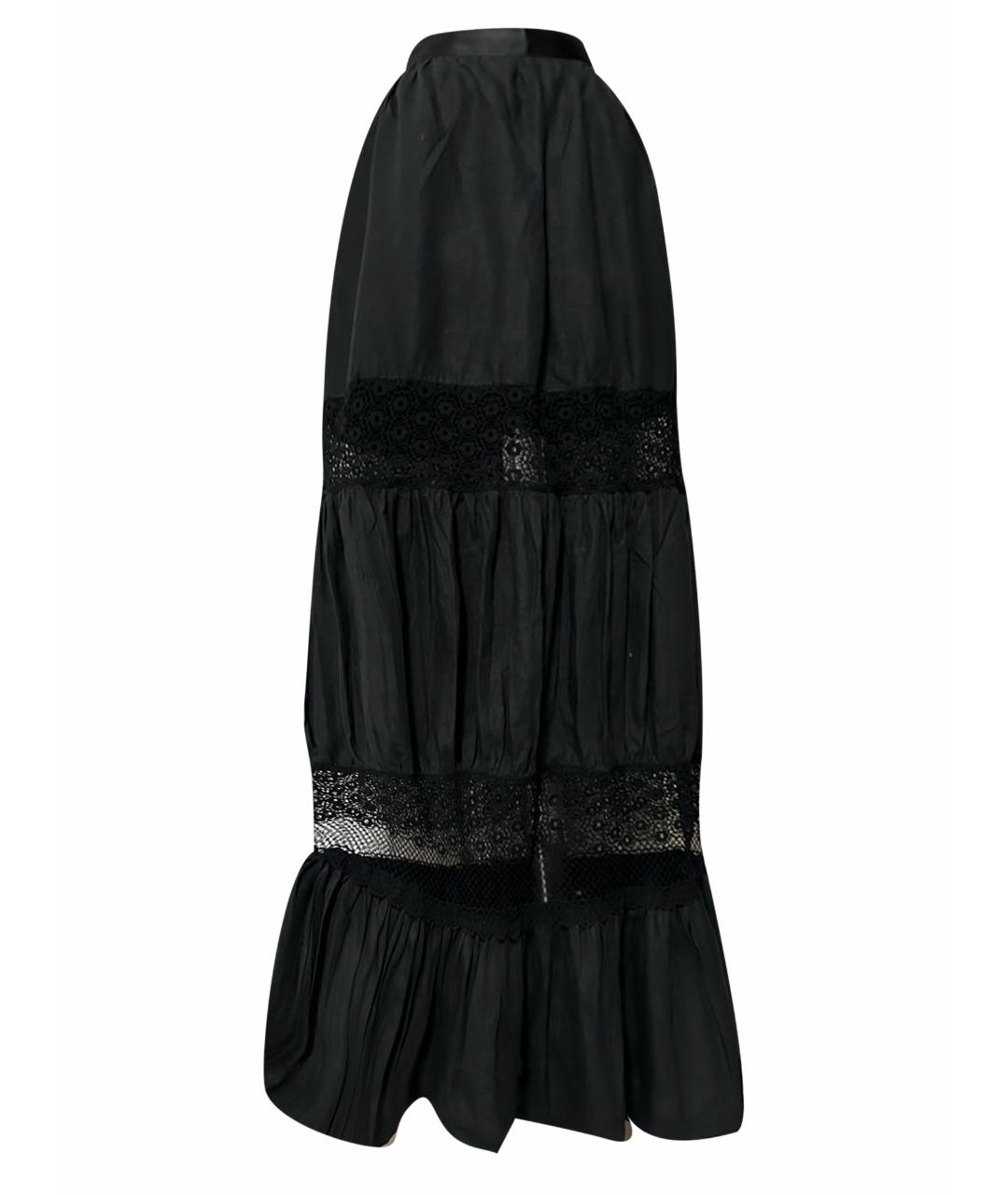 KITON Черная льняная юбка макси, фото 1