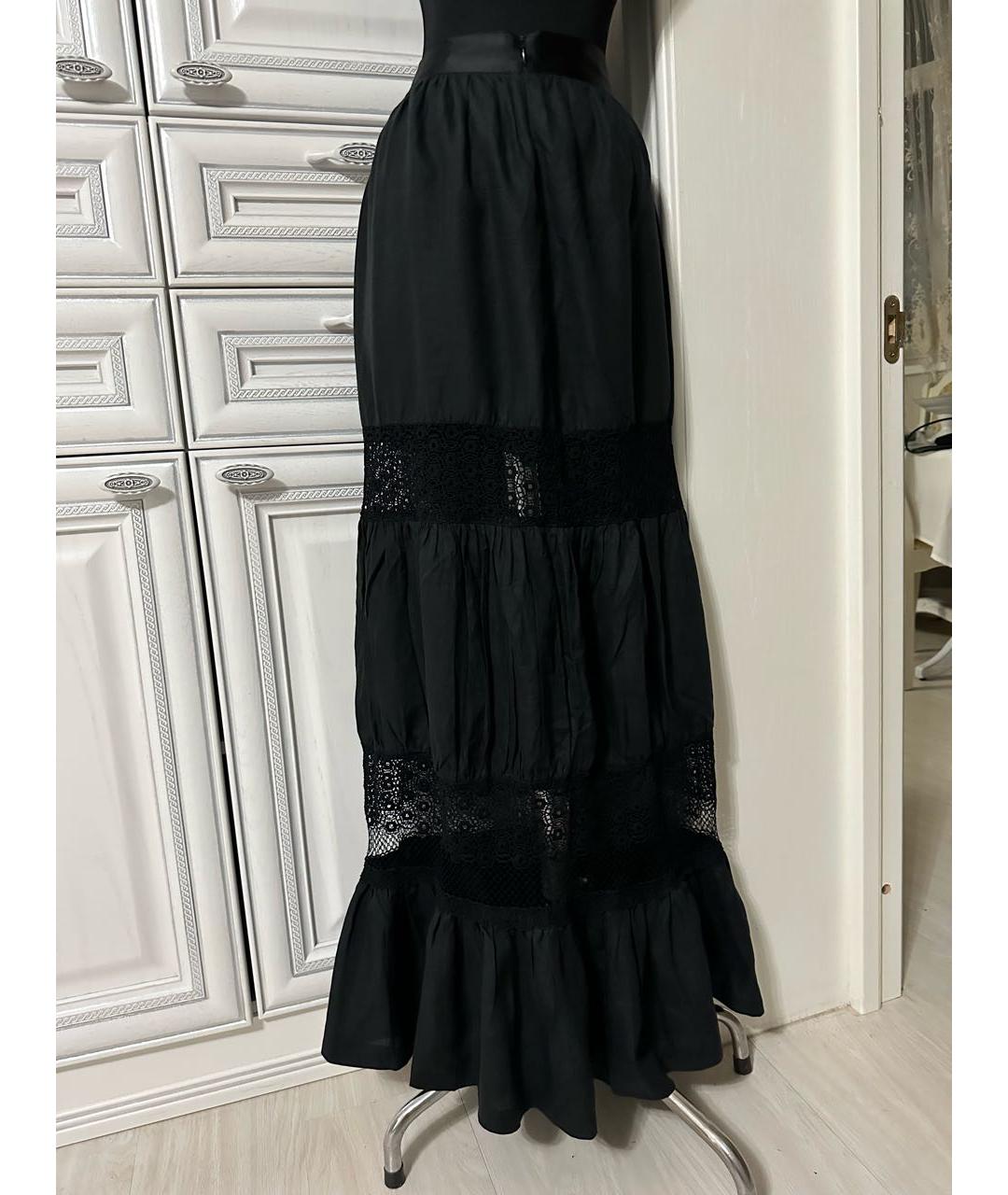 KITON Черная льняная юбка макси, фото 2