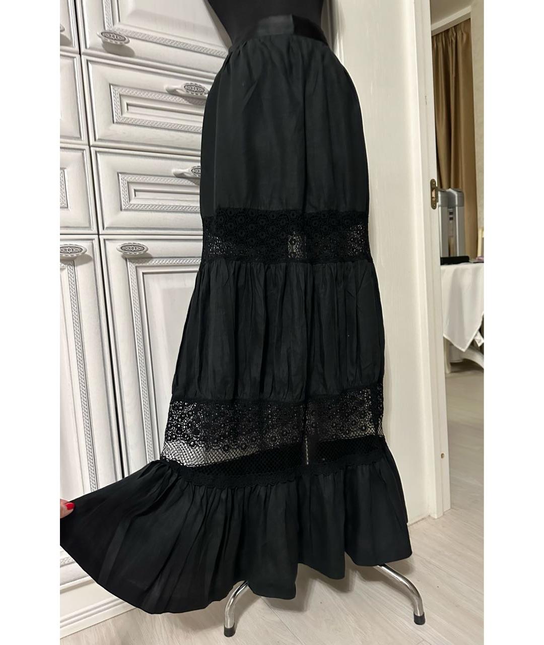 KITON Черная льняная юбка макси, фото 7