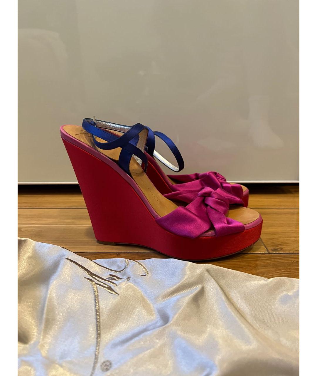 GIUSEPPE ZANOTTI DESIGN Мульти текстильные босоножки, фото 7