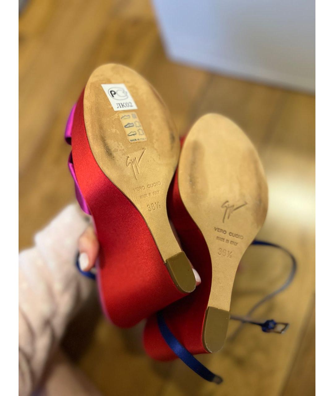 GIUSEPPE ZANOTTI DESIGN Мульти текстильные босоножки, фото 5