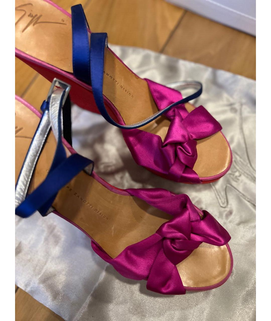 GIUSEPPE ZANOTTI DESIGN Мульти текстильные босоножки, фото 6