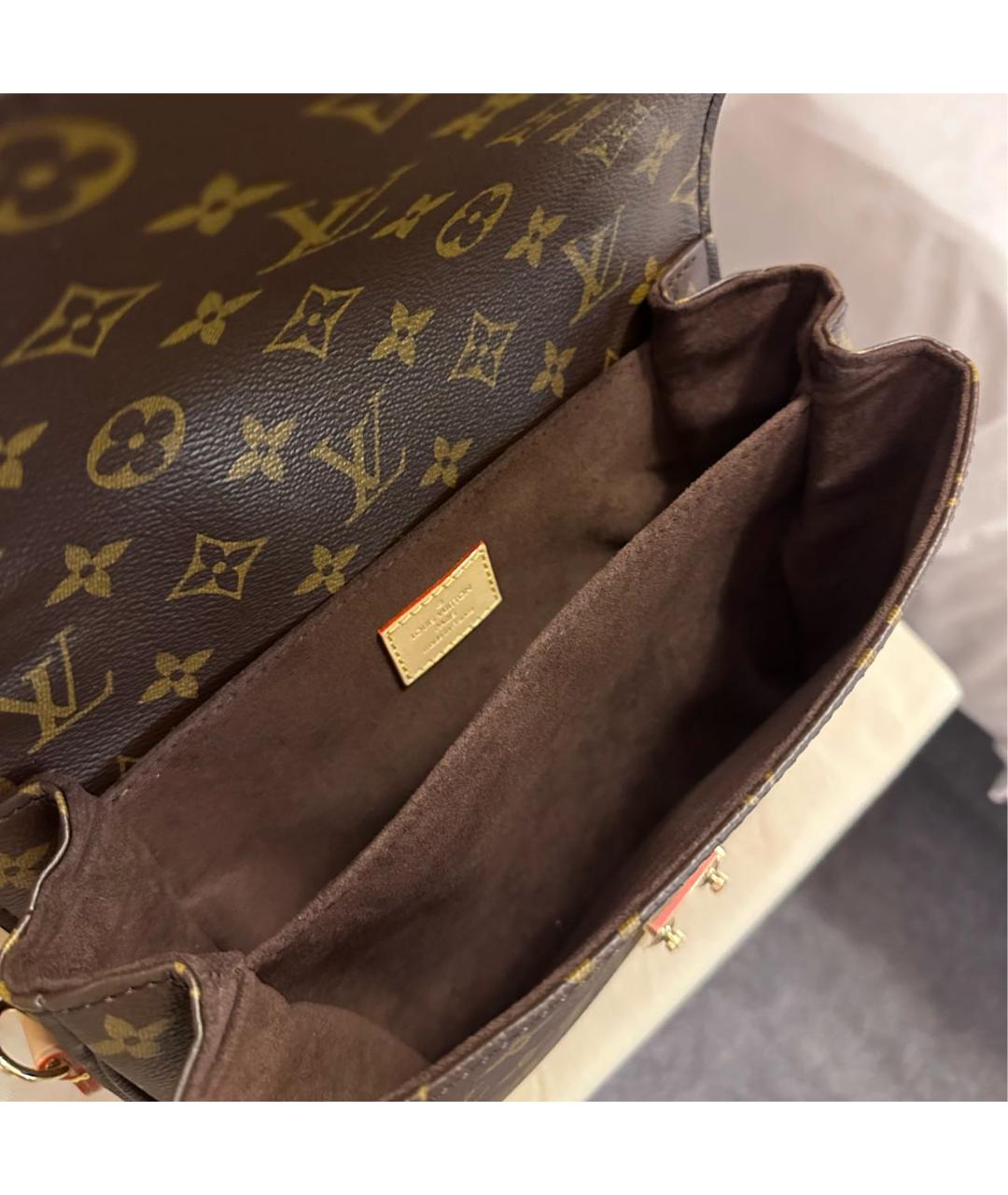 LOUIS VUITTON Коричневая кожаная сумка через плечо, фото 5
