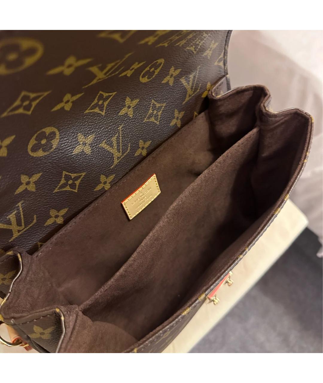 LOUIS VUITTON PRE-OWNED Коричневая кожаная сумка через плечо, фото 5