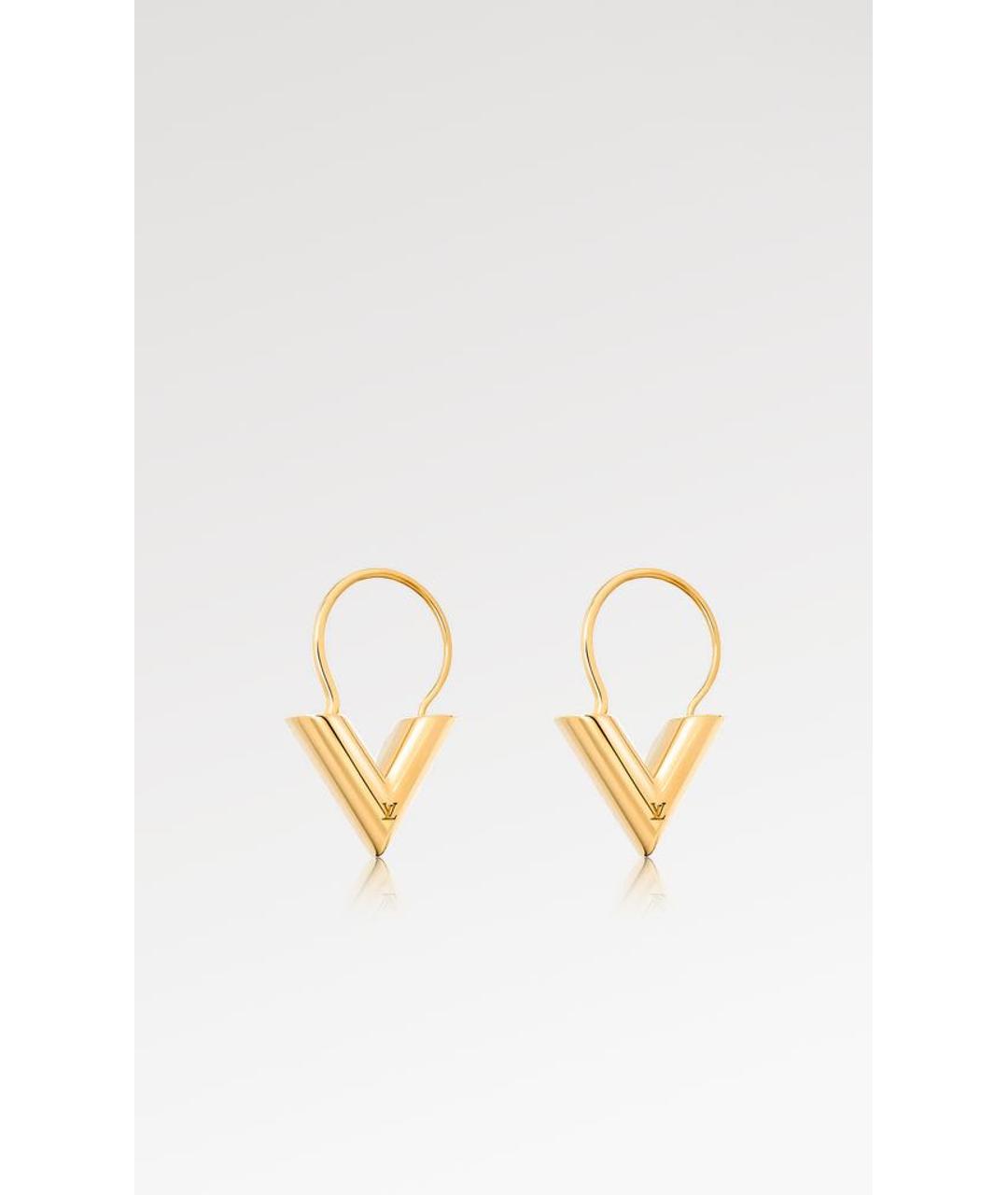 LOUIS VUITTON Золотые латунные серьги, фото 3