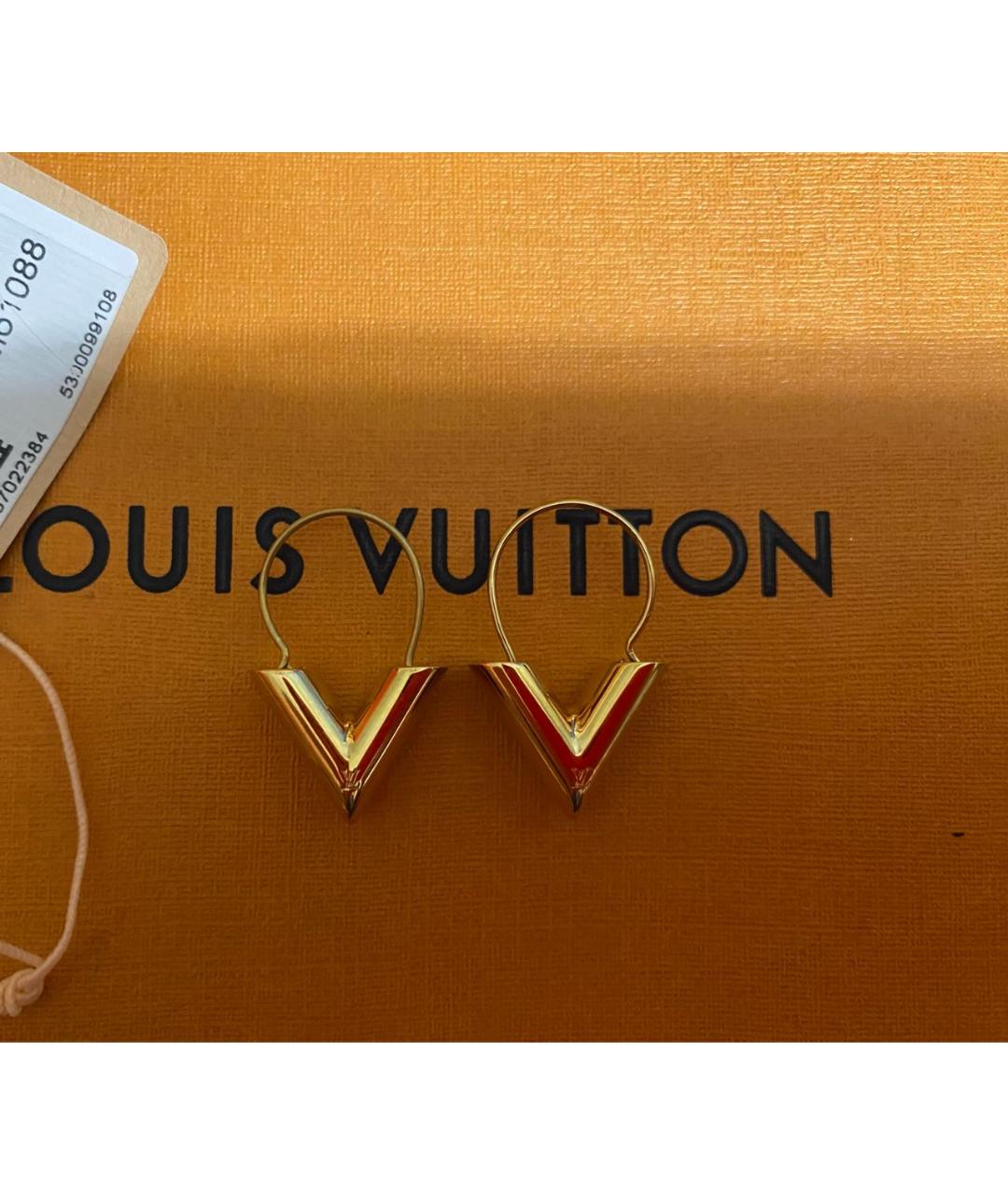 LOUIS VUITTON Золотые латунные серьги, фото 2