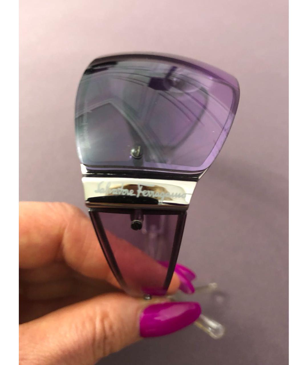 SALVATORE FERRAGAMO Фиолетовые пластиковые солнцезащитные очки, фото 3