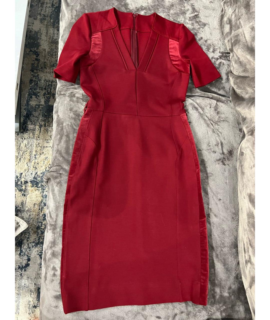GUCCI Бордовое хлопко-эластановое коктейльное платье, фото 5
