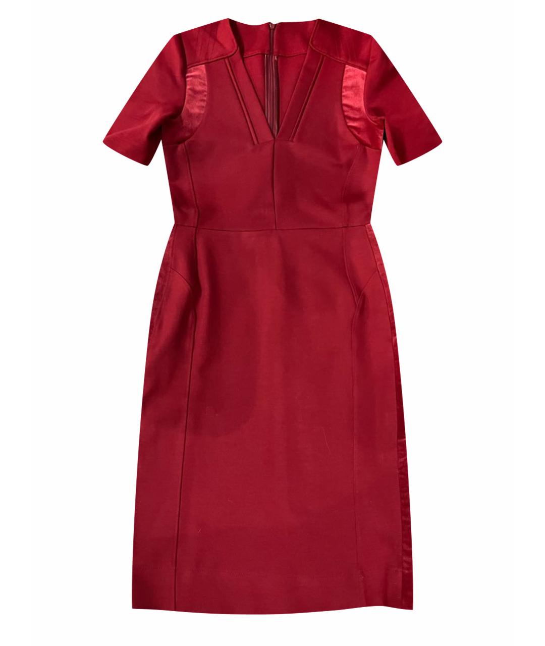 GUCCI Бордовое хлопко-эластановое коктейльное платье, фото 1