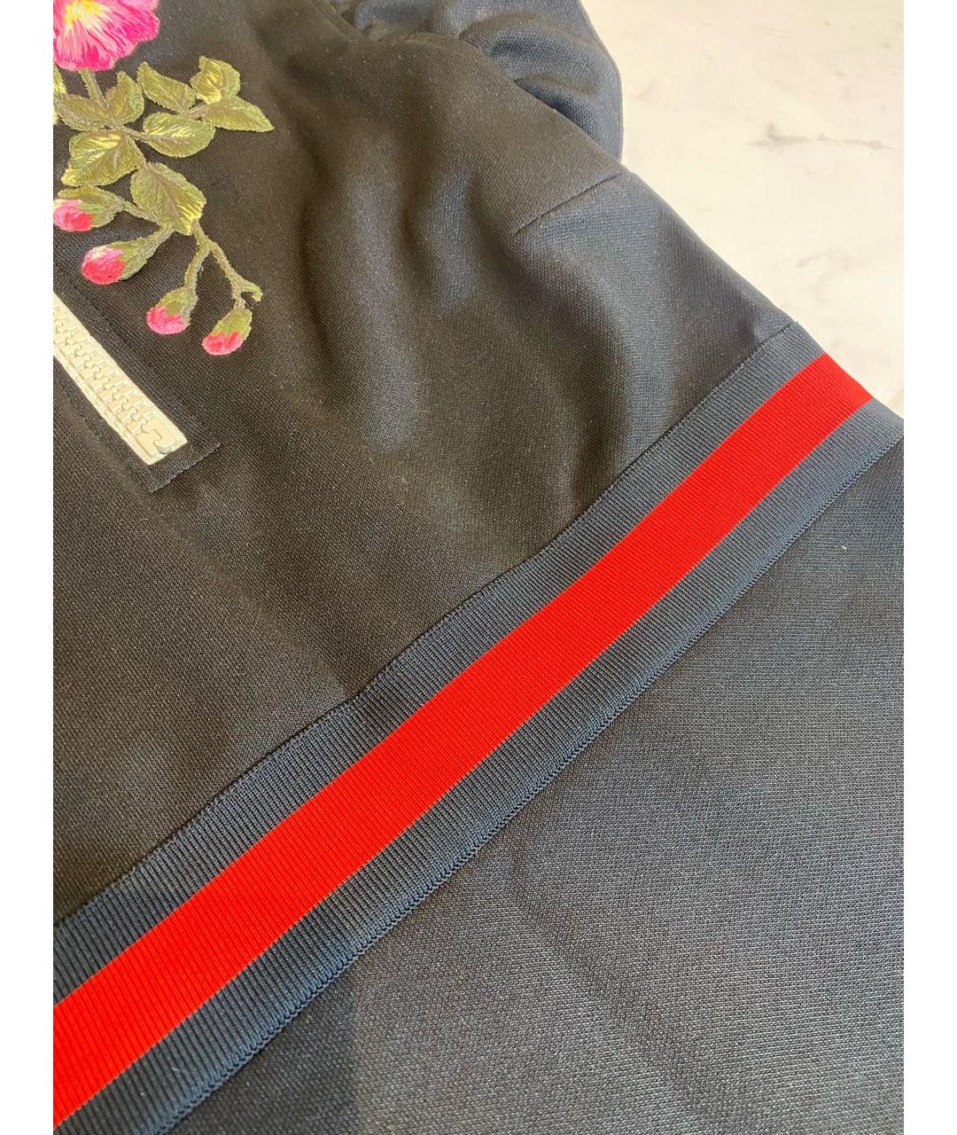 GUCCI Черное хлопко-эластановое повседневное платье, фото 7