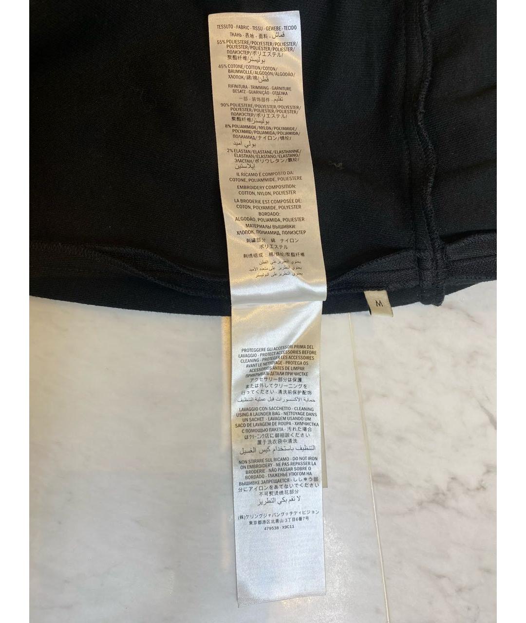 GUCCI Черное хлопко-эластановое повседневное платье, фото 5