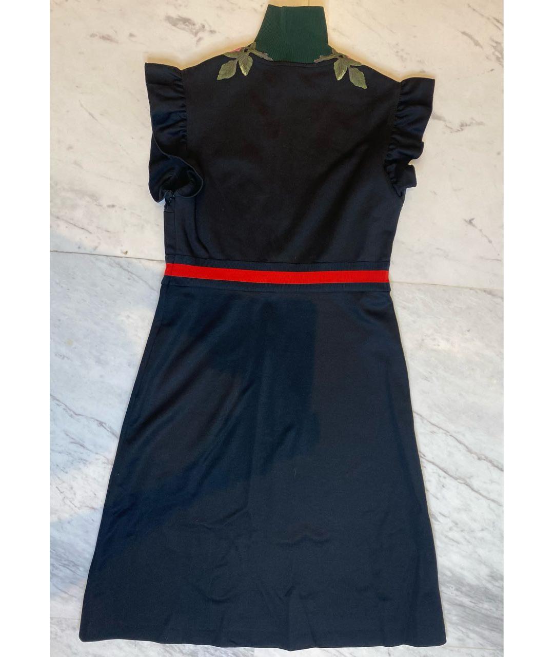 GUCCI Черное хлопко-эластановое повседневное платье, фото 2